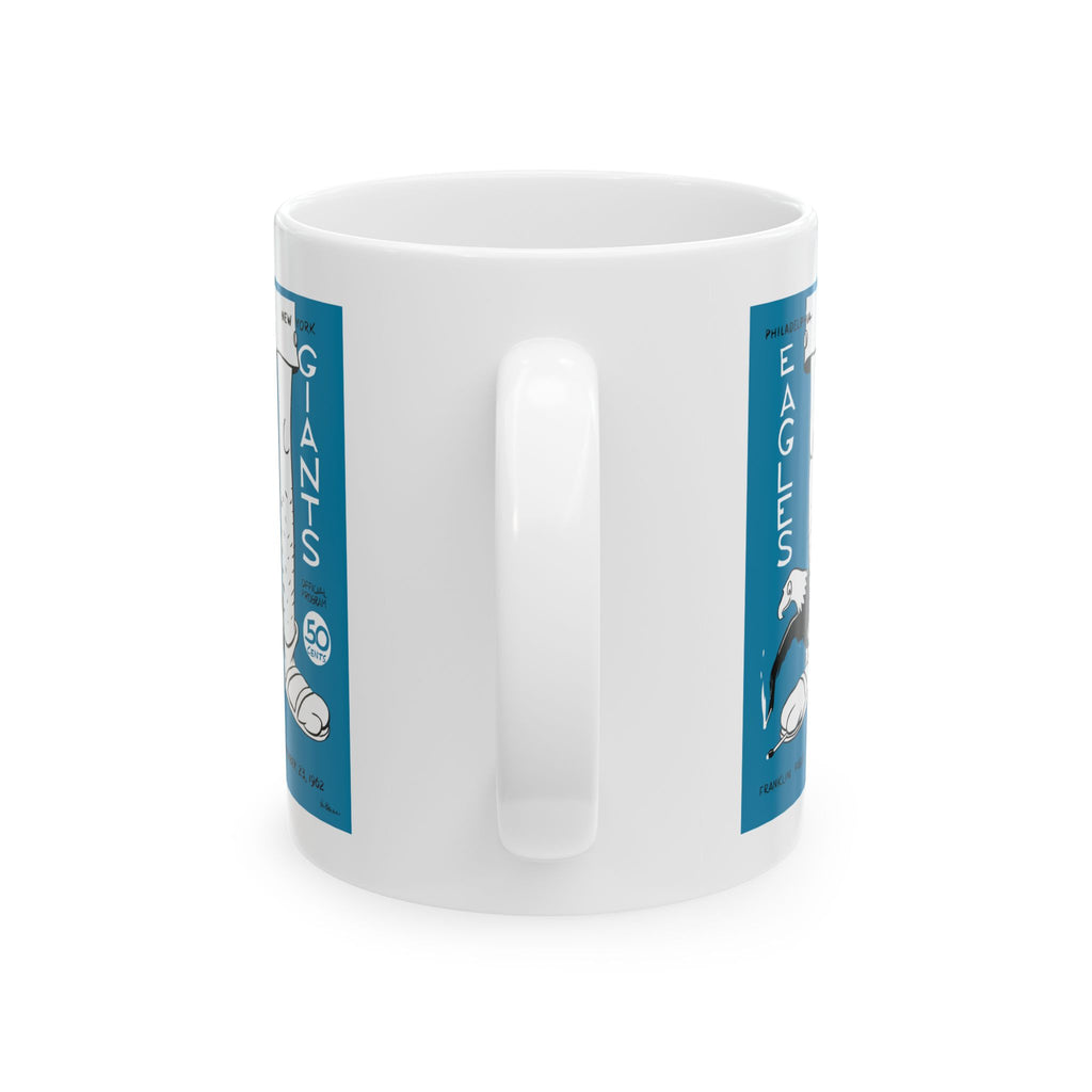 Vintage 1963 Eagles vs Giants Football Poster Ceramic Mug (11oz/15oz)