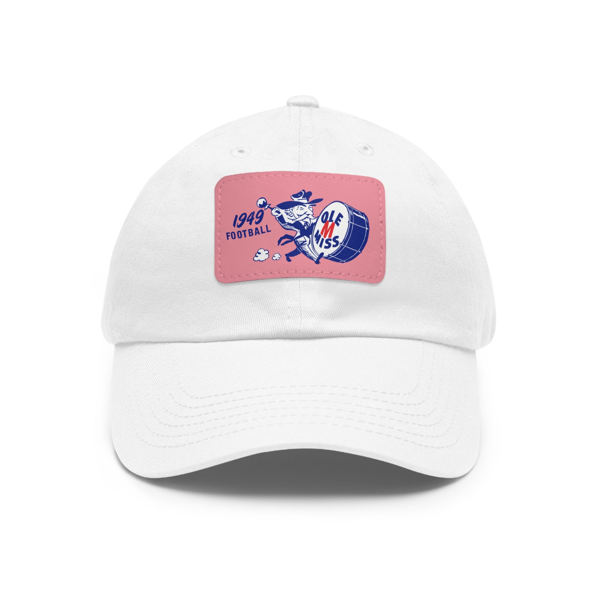 1949 Ole Miss Football - Dad Hat with Leather Patch (Rectangle)