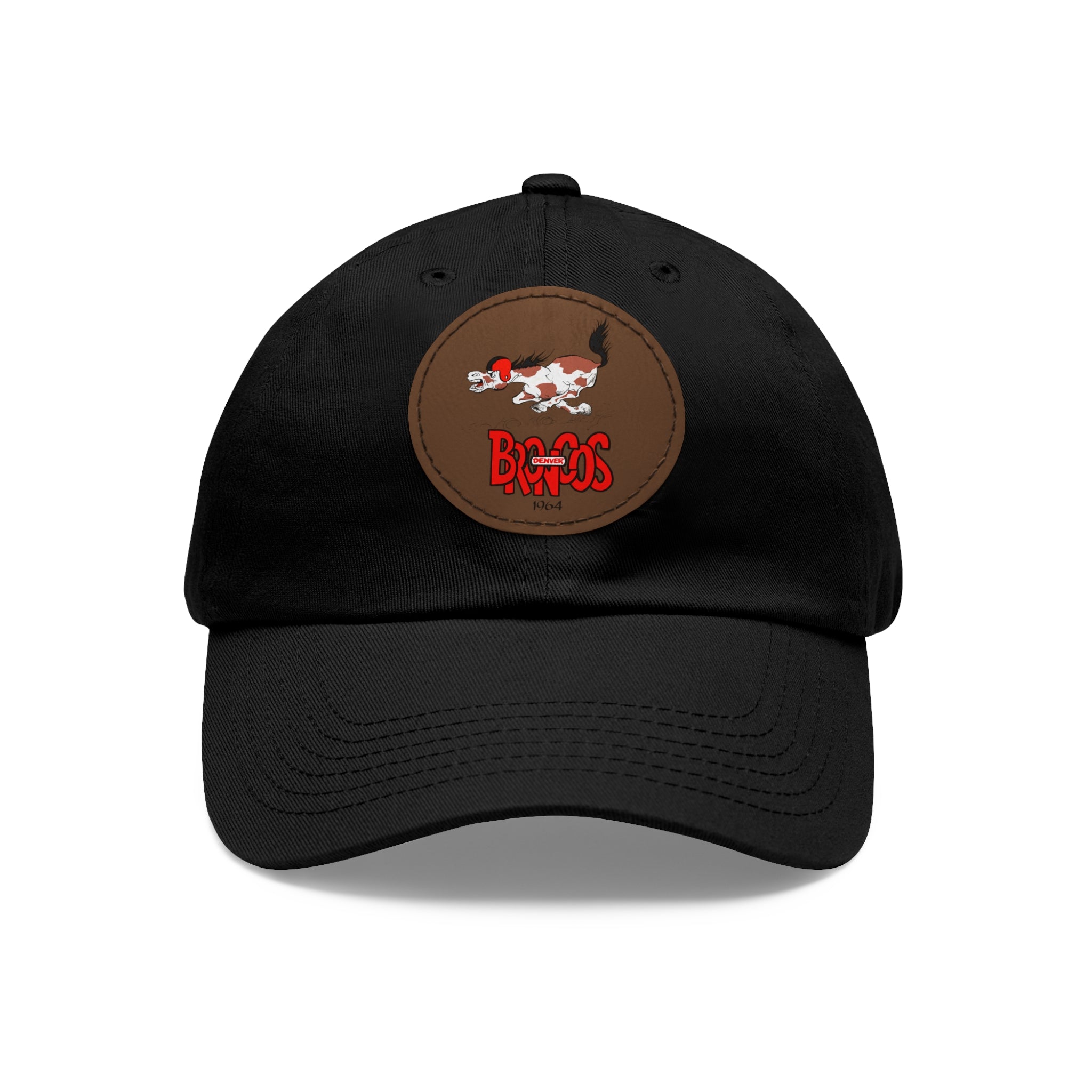 1964 Denver Broncos Football - Dad Hat with Leather Patch (Round)