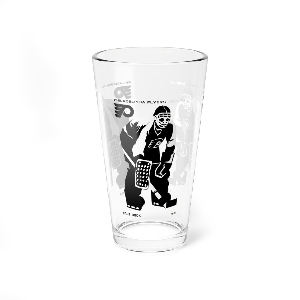 1969-1970 Vintage Philadelphia Flyers Hockey Media Guide Cover -  Pint Glass, 16oz