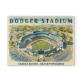 WPA Style Baseball Watercolor Dodger Stadium Glass Cutting Board