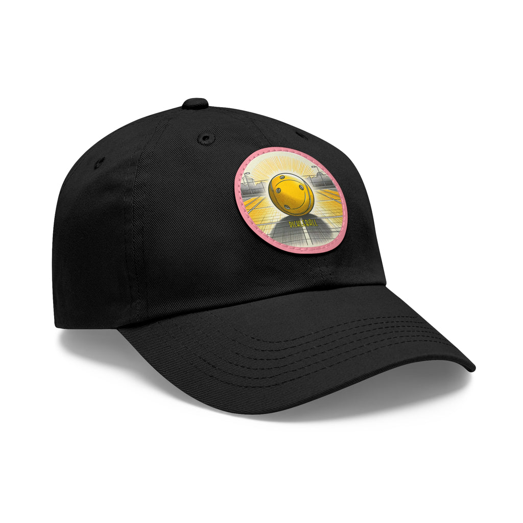 Pickleball - Dad Hat with Leather Patch (Round)