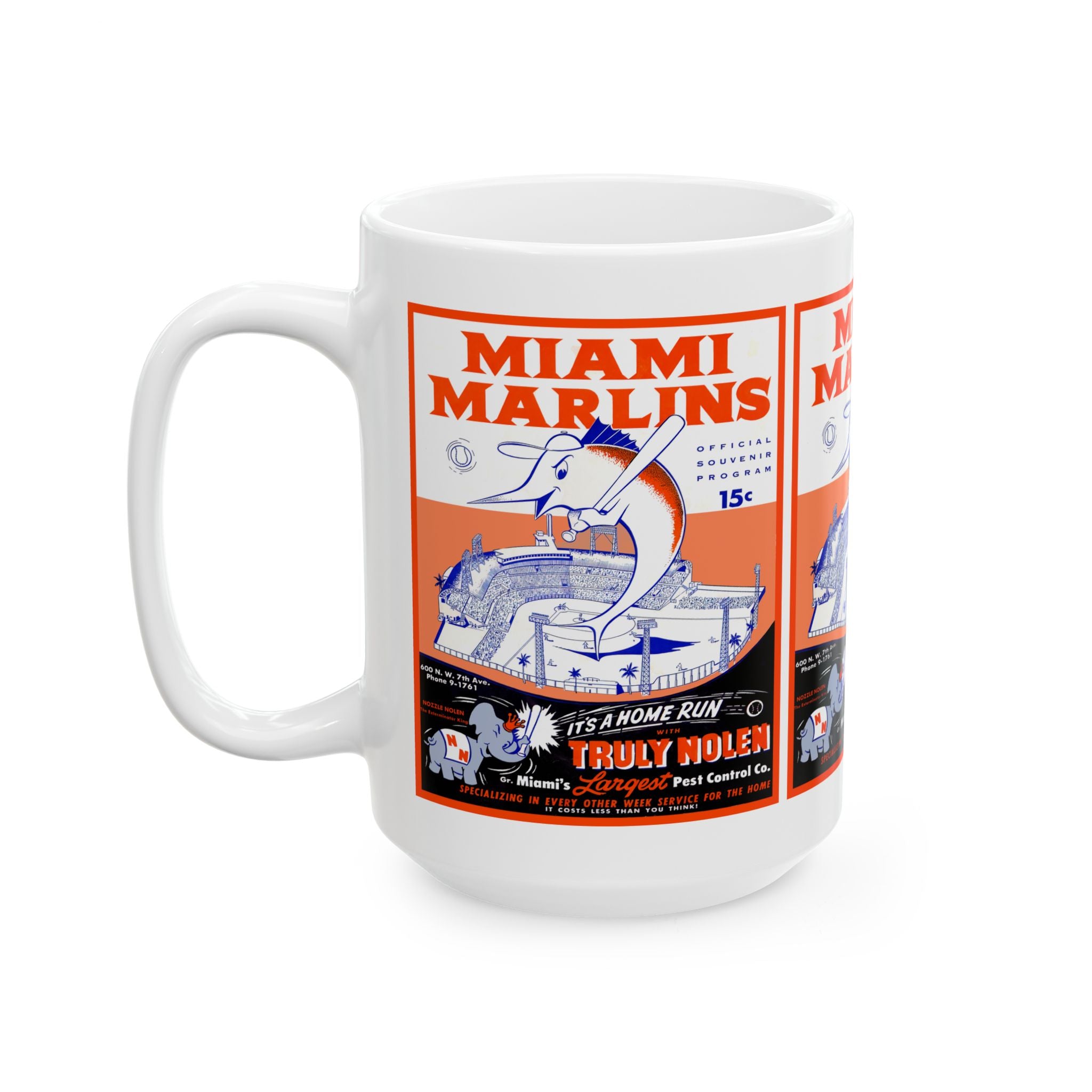 1956 Baseball Miami Marlins Ceramic Mug — Vintage Baseball Team Coffee Cup (11oz & 15oz)