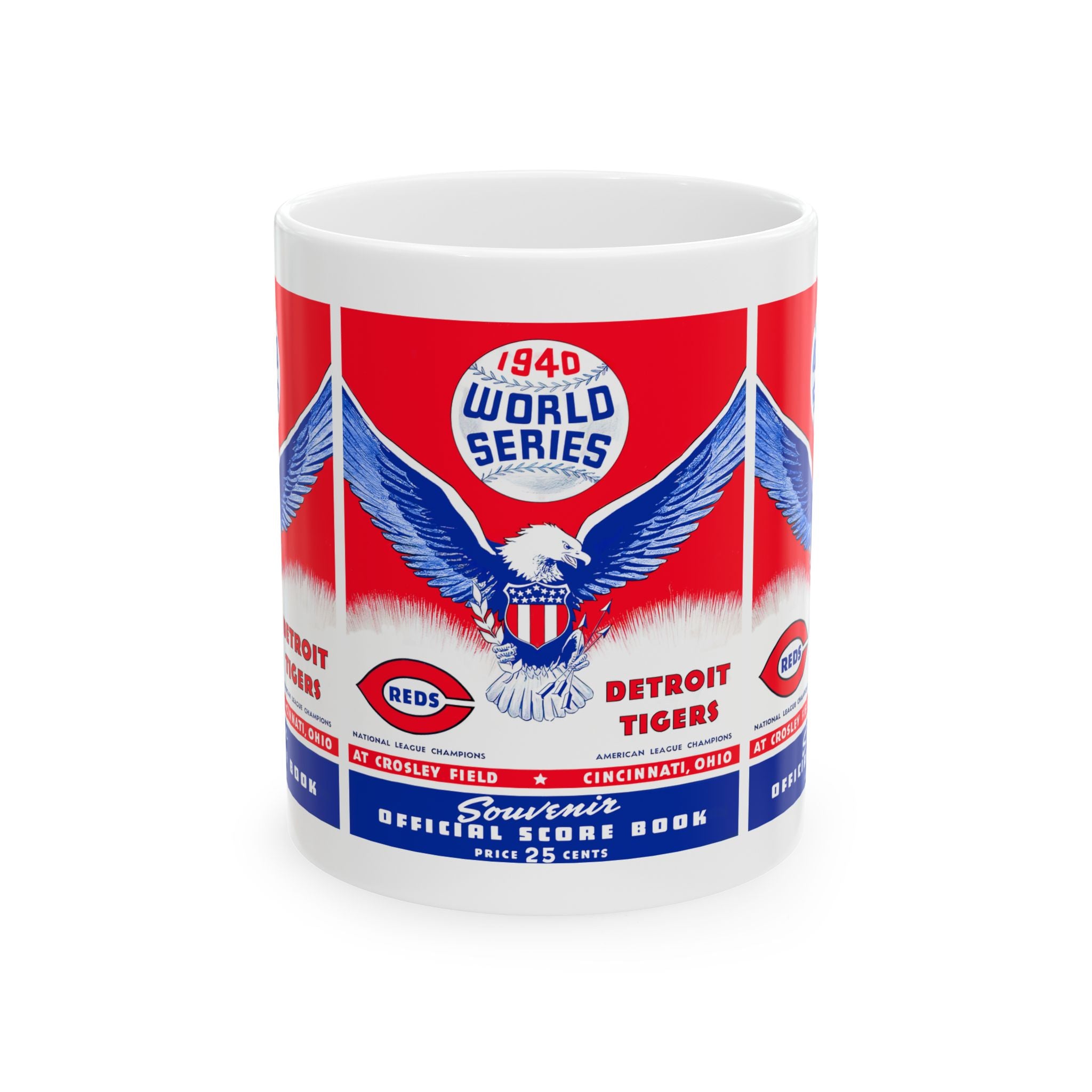 1940 Vintage Detroit Tigers - Cincinnati Reds Baseball World Series Program Cover - Ceramic Mug, 11oz