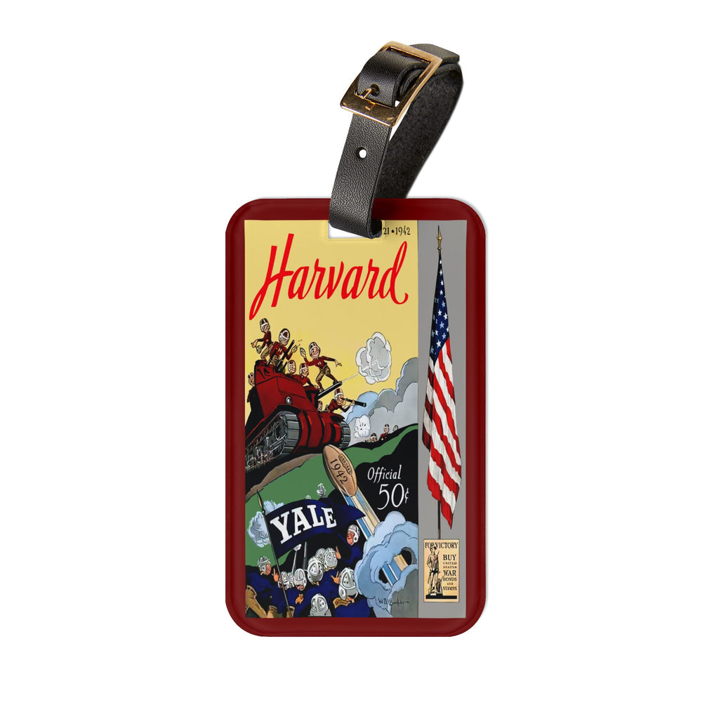1942 Vintage Harvard - Yale Football Luggage Tag — College Travel ID Program Cover Design