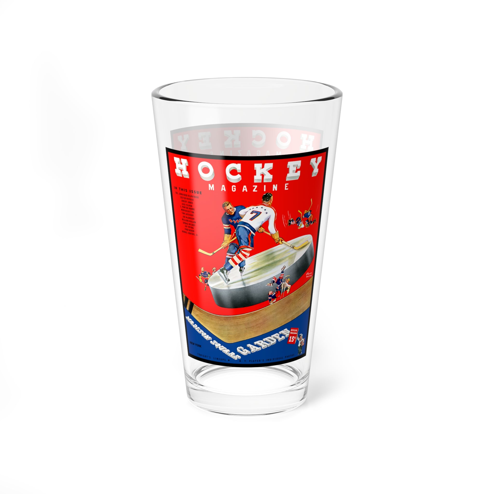 Mixing Glass, 16oz - Vintage 1938-1939 Hockey New York Americans Barware, Cocktail Glass, Sports Memorabilia Gift, Drinkware Decor,