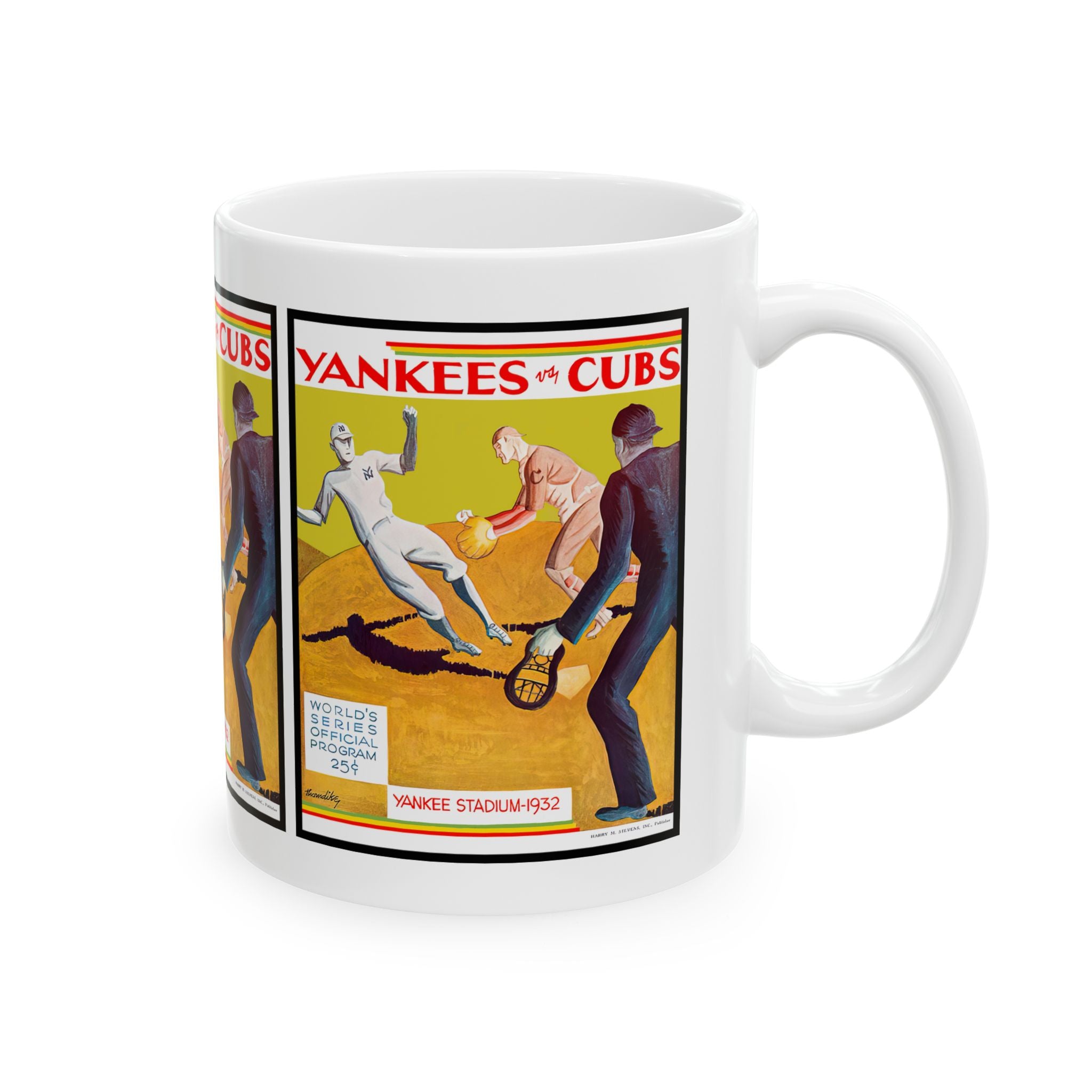 Vintage Baseball World Series Ceramic Mug, Sports Fan Gift, 11oz Cup, 1932 Yankees Cubs Memorabilia, Coffee Tea Mug