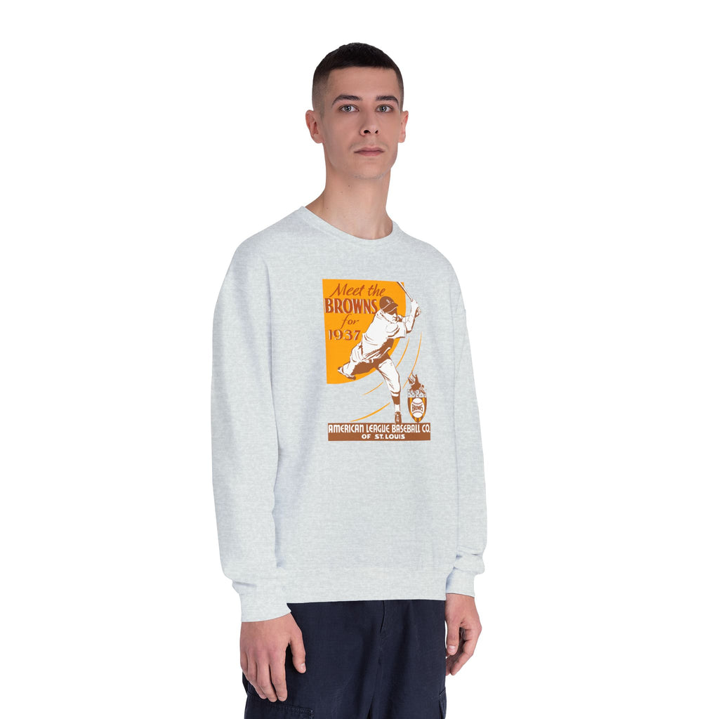 1937 Vintage St. Louis Browns Baseball Media Guide Cover - Unisex NuBlend® Crewneck Sweatshirt