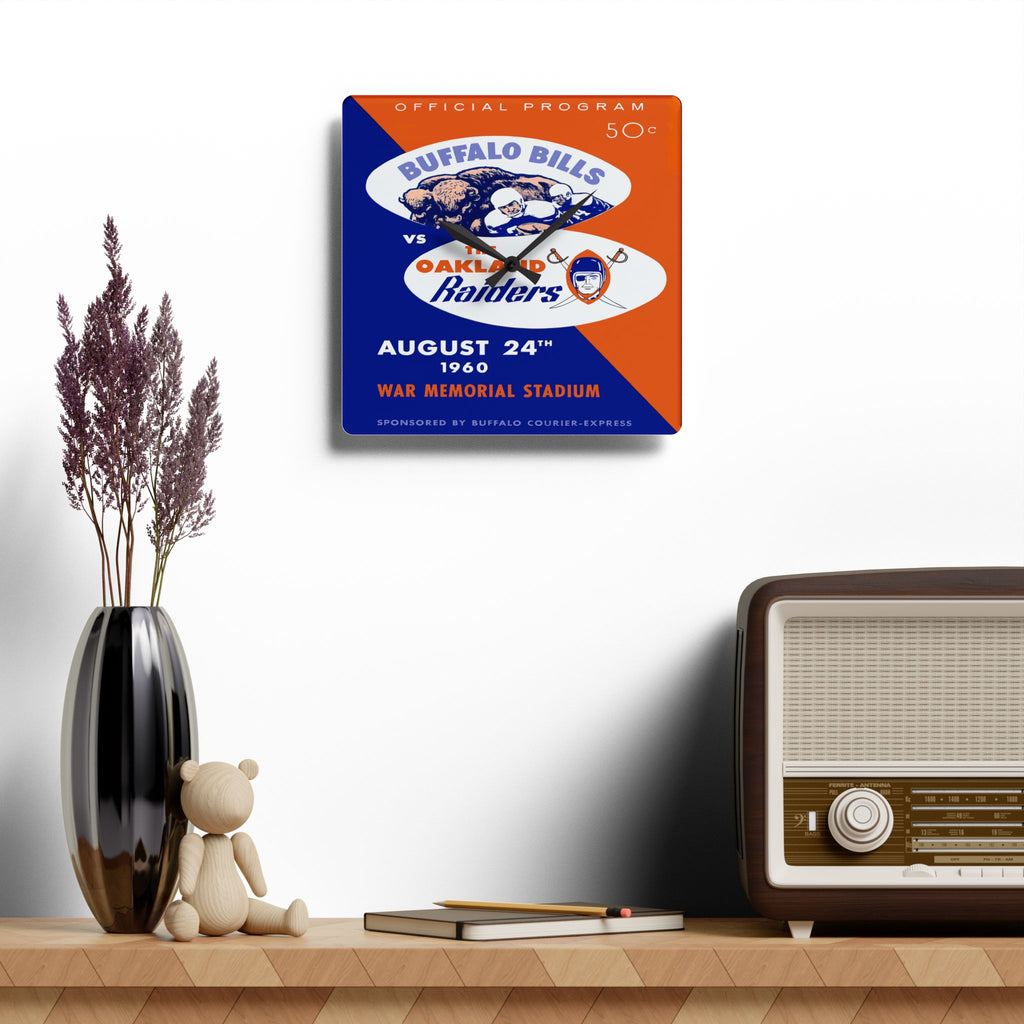 Buffalo Bills Football Wall Clock, Oakland Raiders Fan Gift, Sports Team Decor, Unique Home Accent, Sports Memorabilia, Football Fan Gift