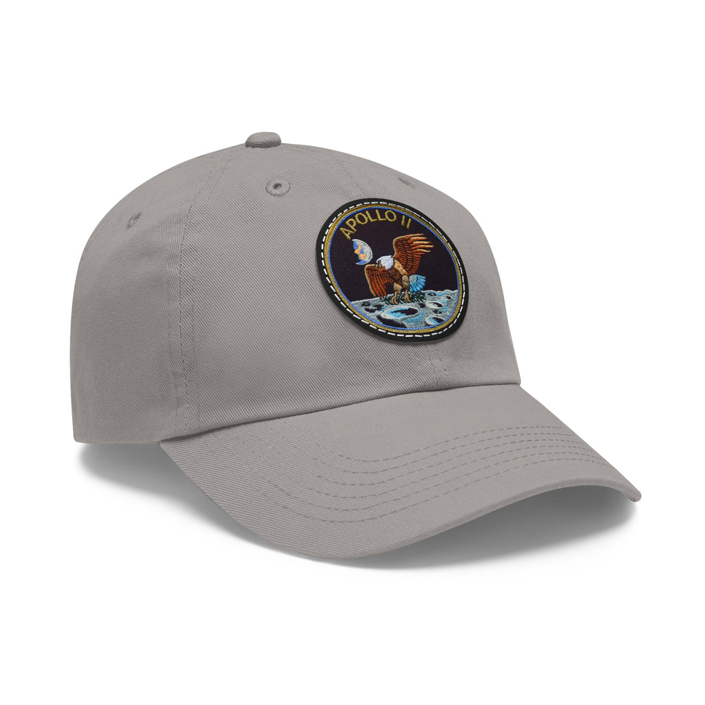 NASA Apollo 11 - Flight Patch - Dad Hat with Leather Patch (Round)