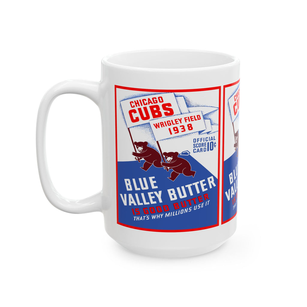 1938 Chicago Cubs Retro 'Blue Valley Butter' Ceramic Mug (11oz & 15oz)