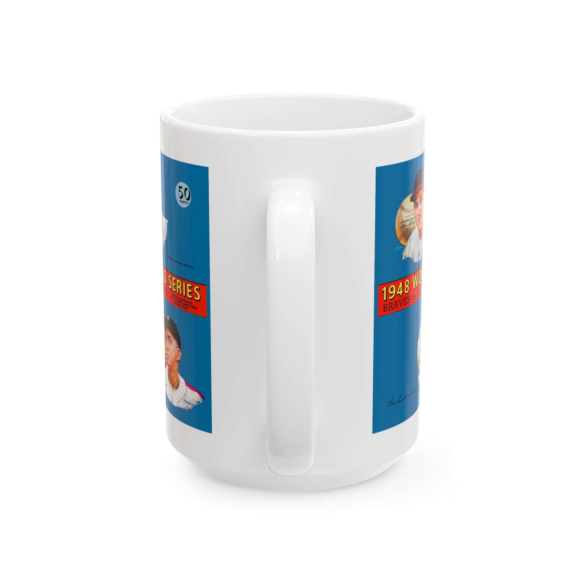 Baseball World Series Ceramic Mug, 1948 Boston-Cleveland, Sports Fan Gift, Coffee Cup, Tea Mug, Baseball Lover Gift, Unique Mug, Vintage