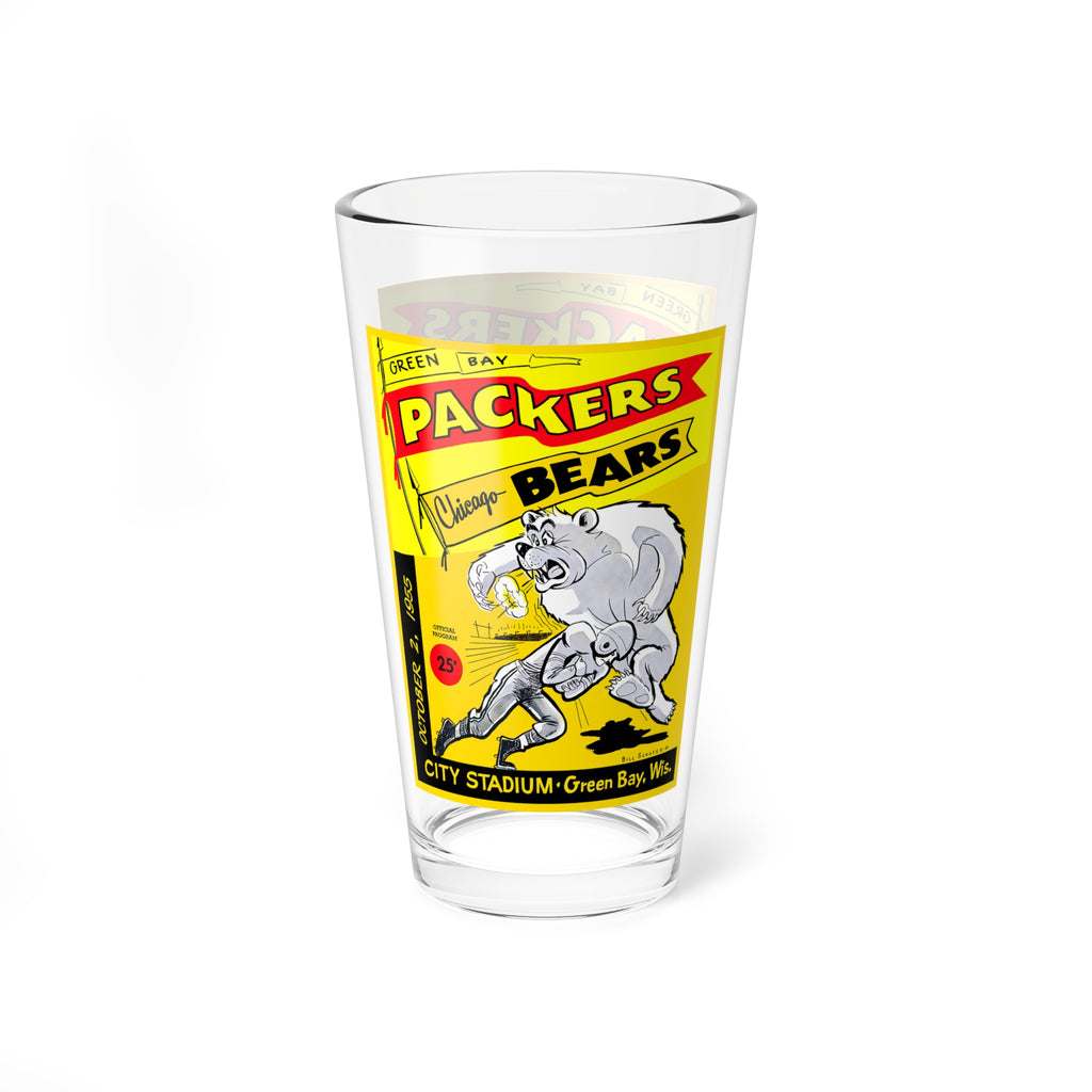 Mixing Glass, 16oz - 1955 Football Chicago Bears-Green Bay Packers, Sports Fan Gift, Football Memorabilia, Home Barware Decor, Game Day