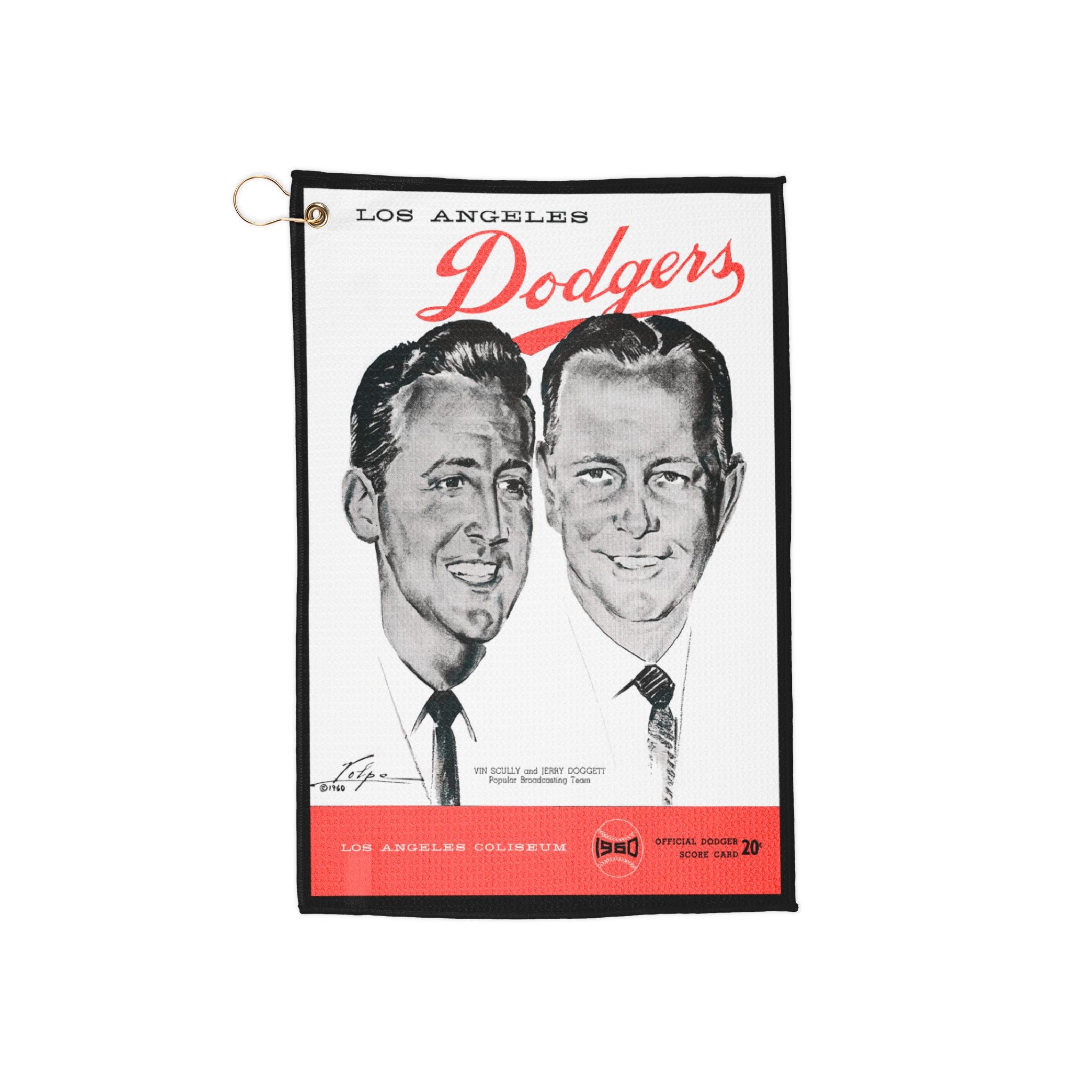 Golf Towels, Baseball Towel, Sports Towel, Golf Accessories, Vin Scully, Jerry Doggett