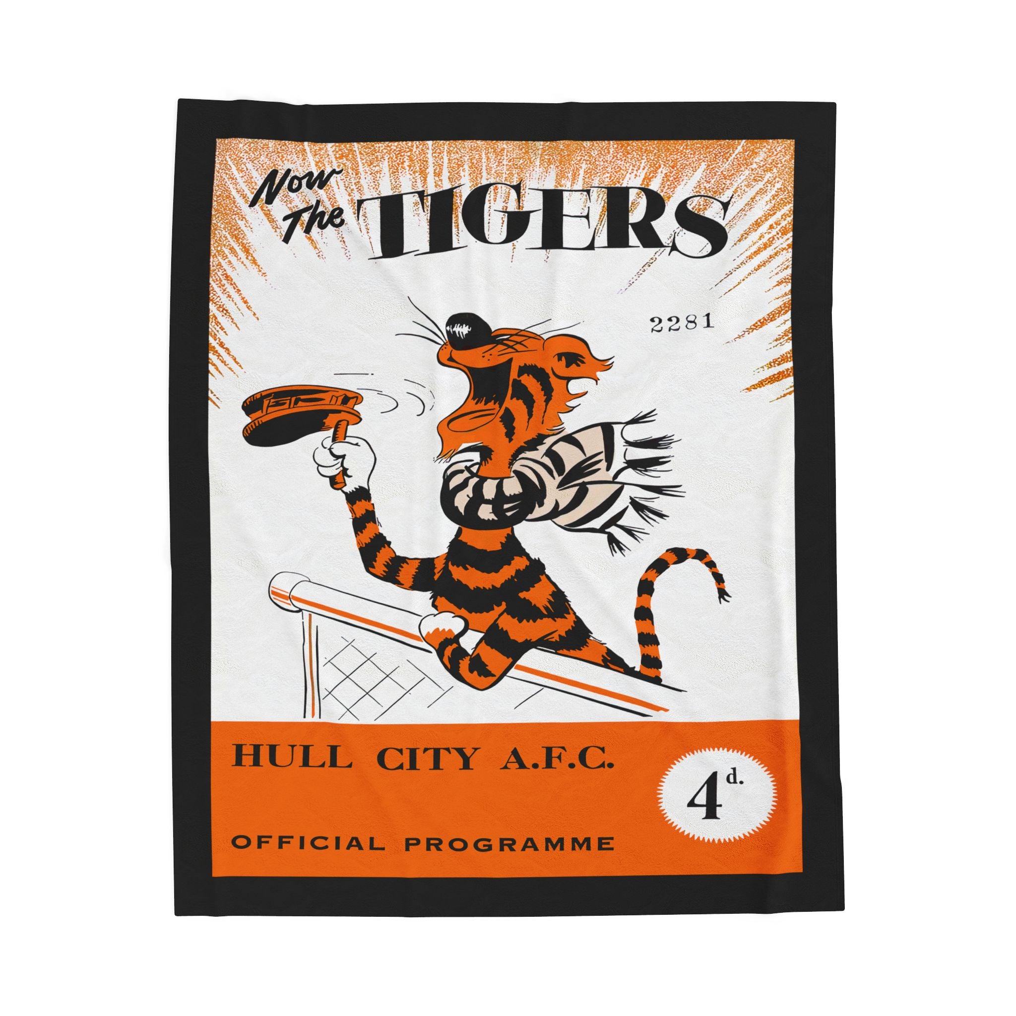 1956 Hull City AFC Football Velveteen Plush Blanket | Retro Football Memorabilia