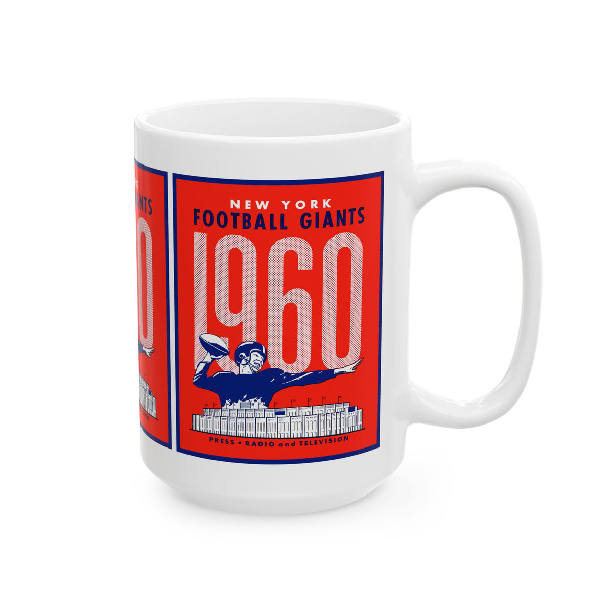 1960 New York Football Giants Retro Mug — Vintage Sports Coffee Cup (11oz, 15oz)