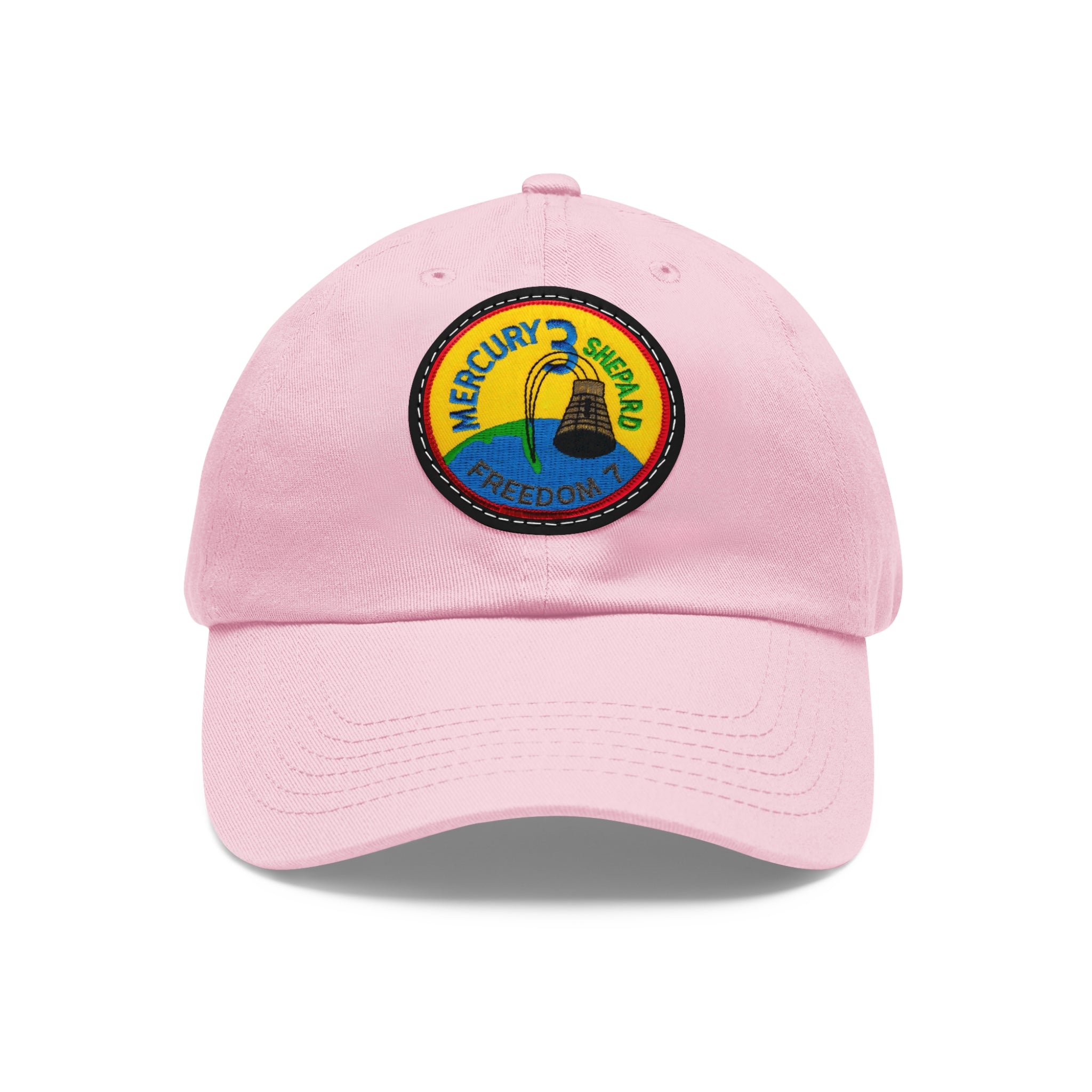 NASA Mercury 3 - Friendship 7 Flight Patch - Dad Hat with Leather Patch (Round)