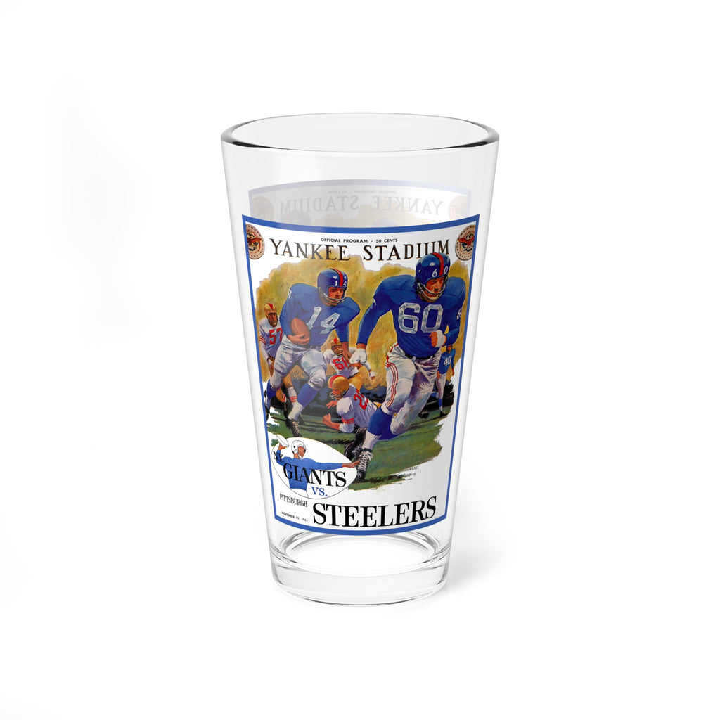 1961 Football Vintage Poster Mixing Glass — Giants vs. Steelers 16oz