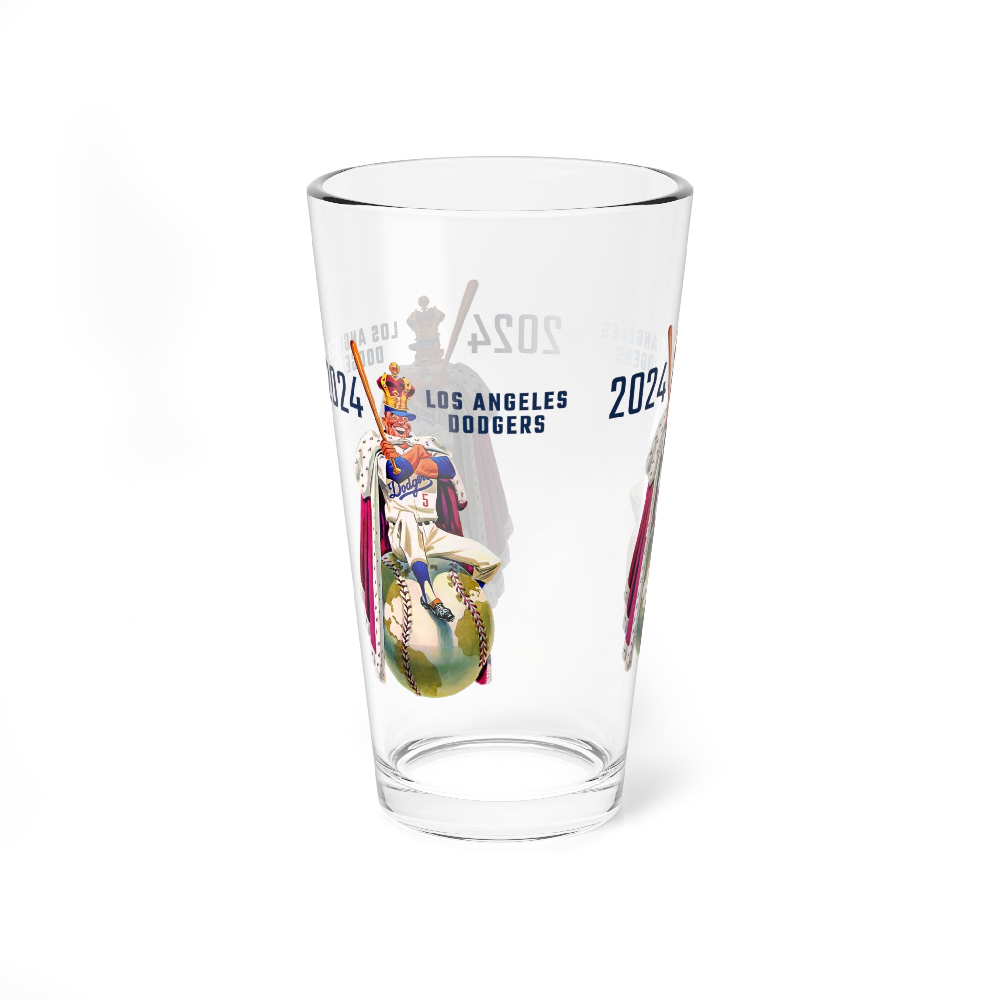 Mixing Glass, 16oz - 2024 Baseball World Series - World Champions, Sports Fan Mug, Beer Glass, Baseball Gift, Barware, Home Bar Decor