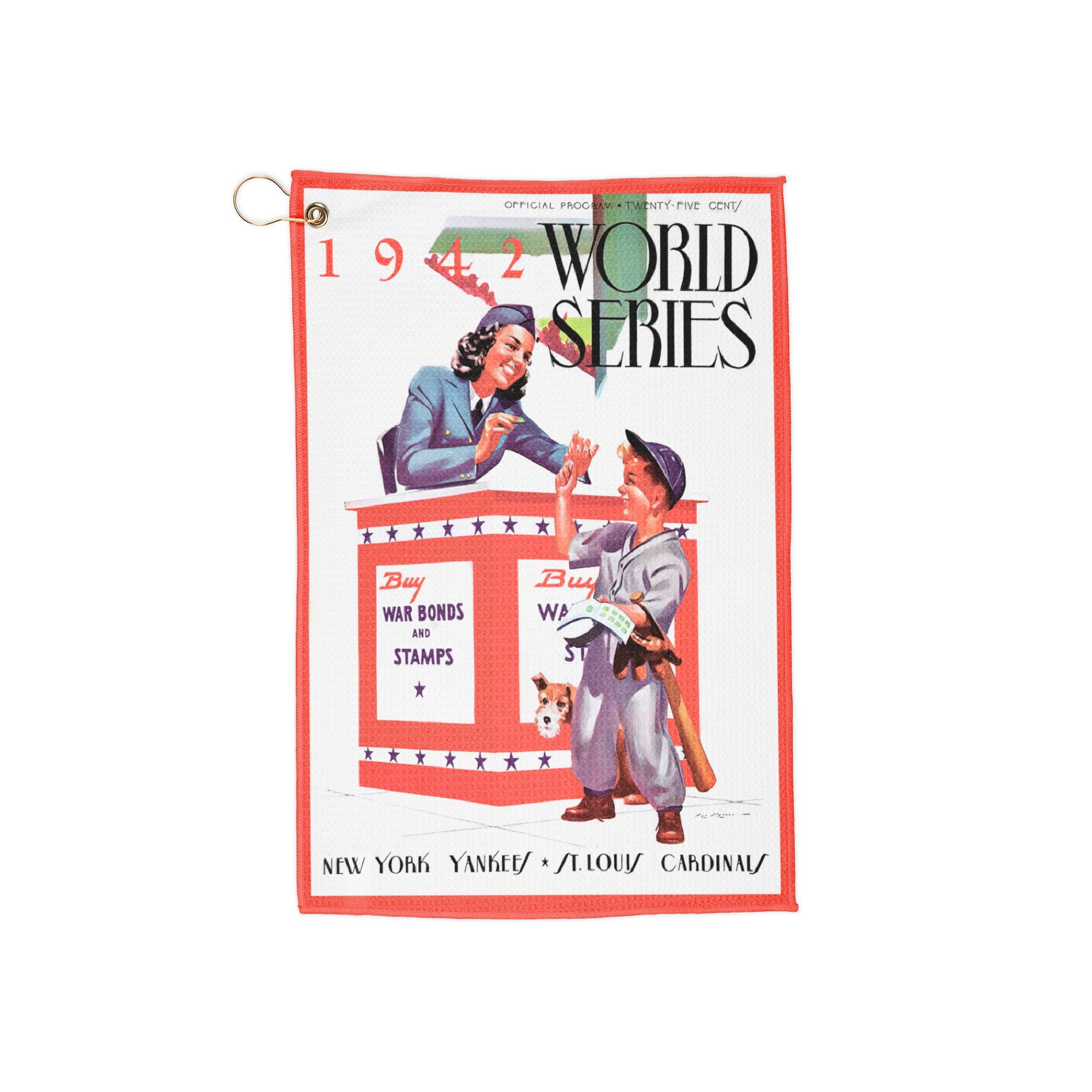 Vintage 1942 World Series Golf Towel — St. Louis vs. New York Baseball Design
