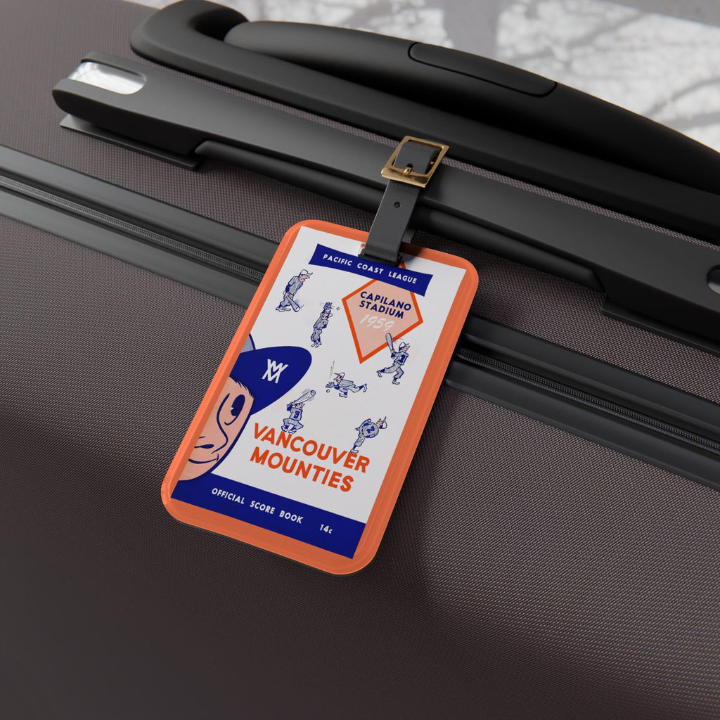 1959 Vancouver Mounties Baseball Luggage Tag — Pacific Coast League Vintage Travel ID