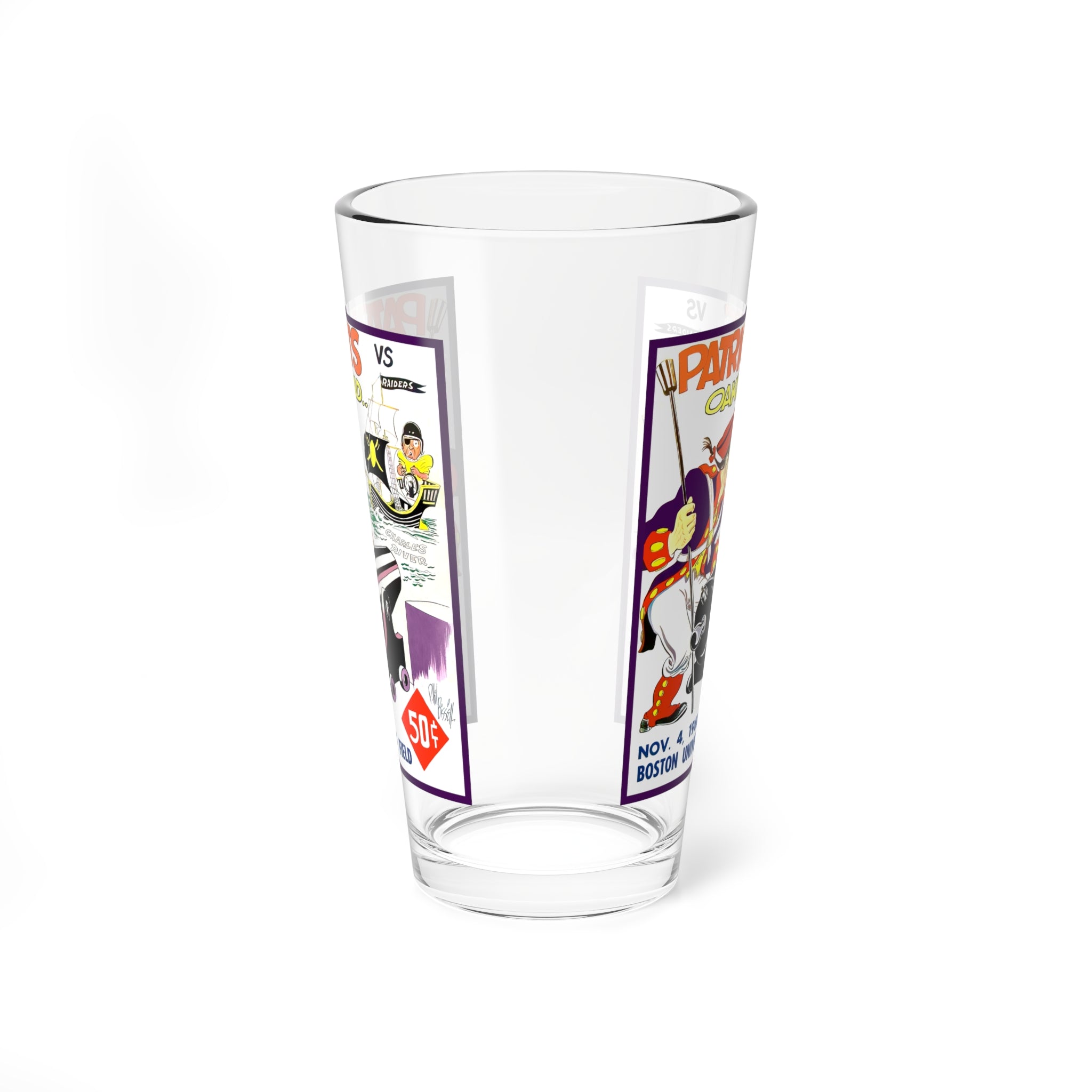 1960 Football Boston-Oakland Mixing Glass 16oz | Vintage Sports Glass