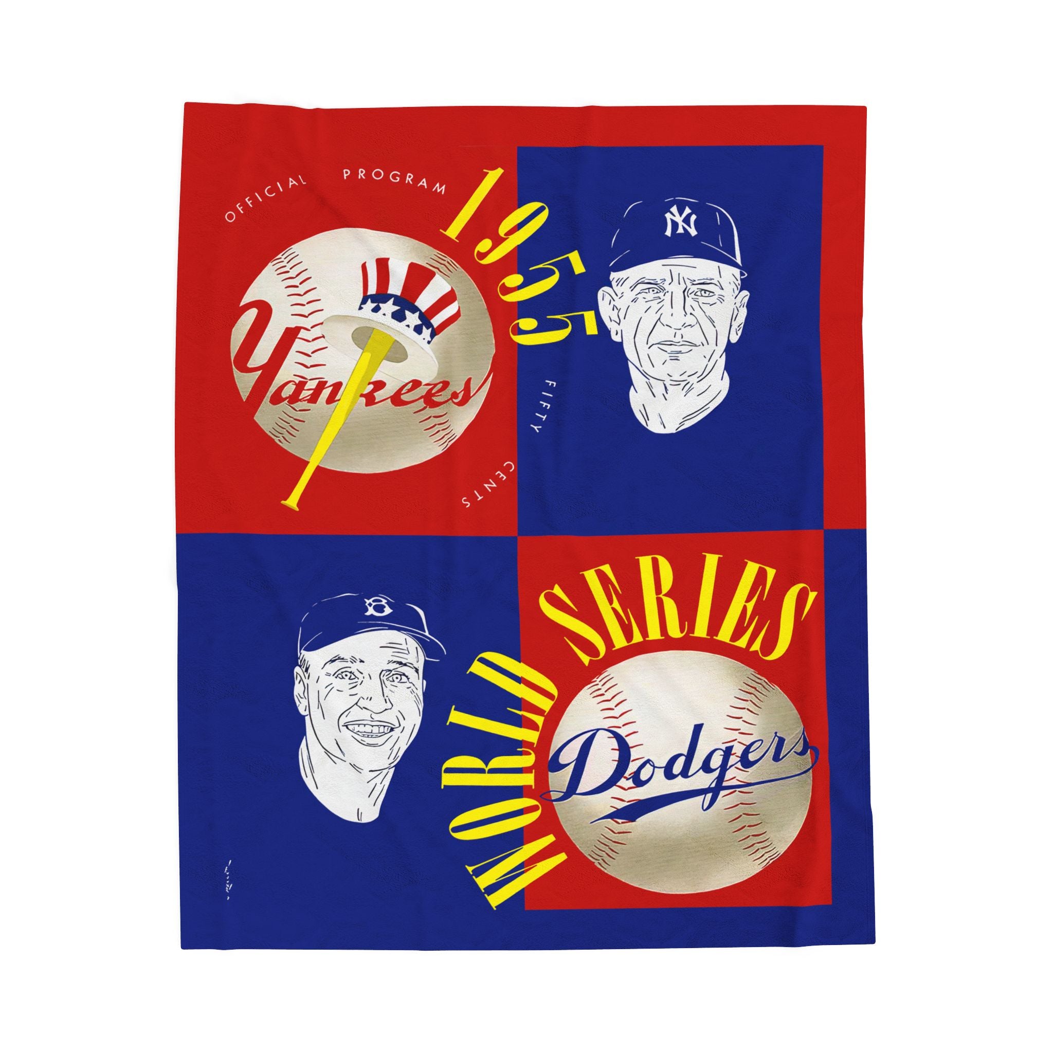 Throw Blanket 1955 Baseball World Series Dodgers Yankees Fan Gift, Stadium Game Night Decor, Cozy Sofa Couch Bedding, Vintage Sports