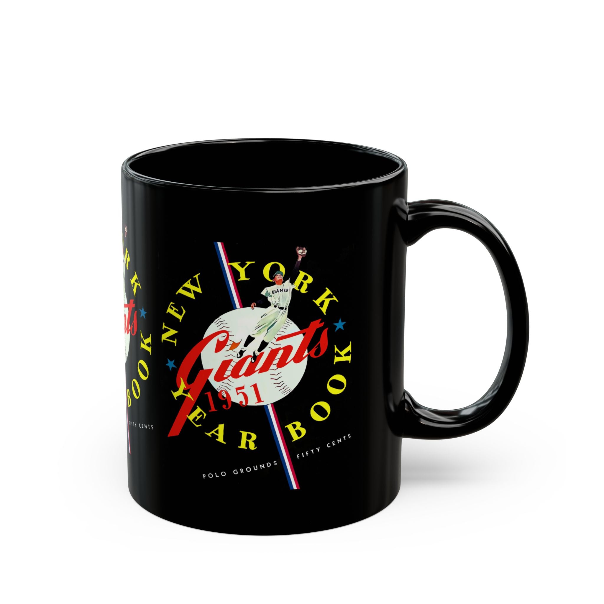 1951 Vintage New York Giants Yearbook Cover - Black Mug (11oz, 15oz)