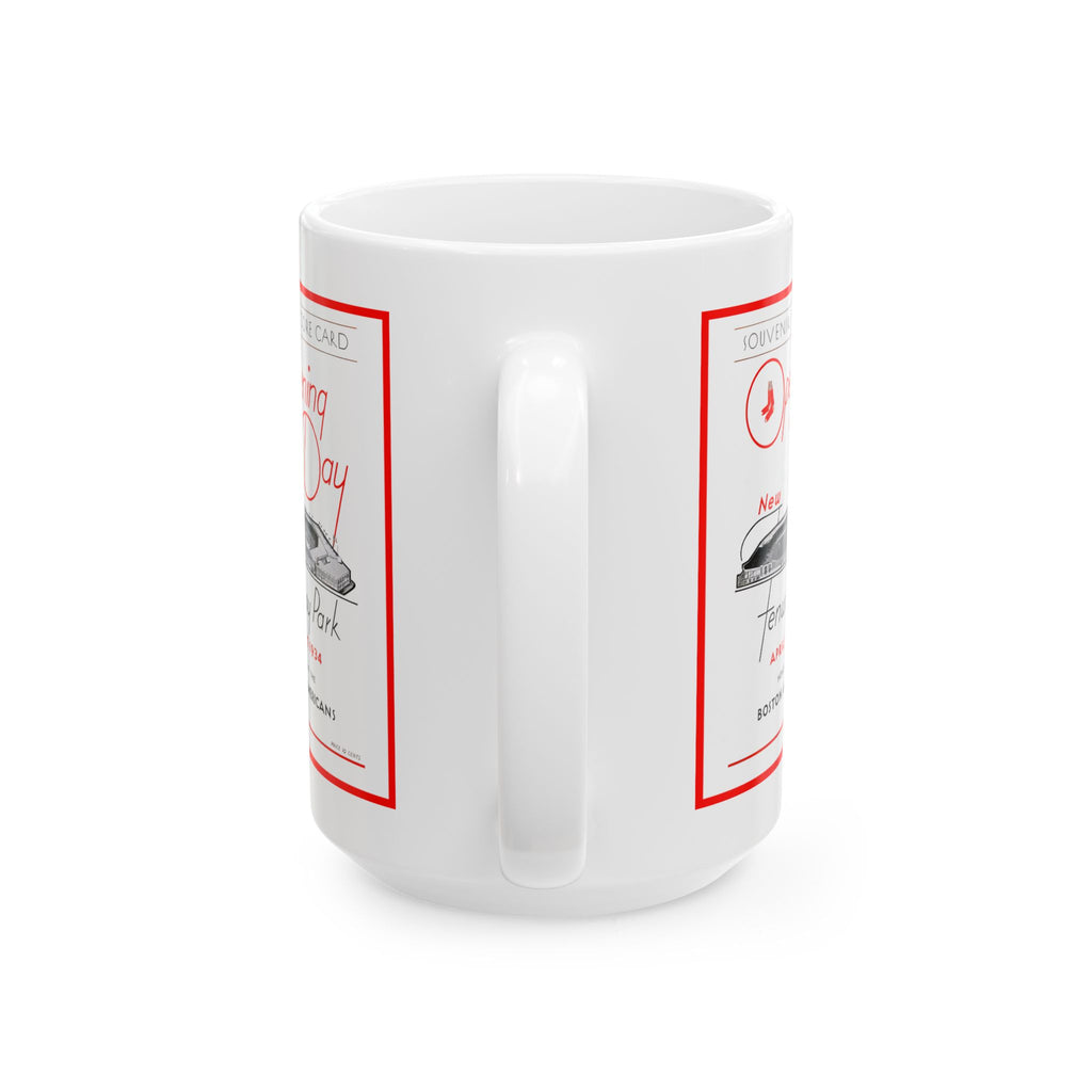 Ceramic Mug, 1934 Baseball Boston Red Sox - Boston Americans Opening Day, 11oz, 15oz. Sports Fan Mug, Baseball Enthusiast Gift, Red Sox
