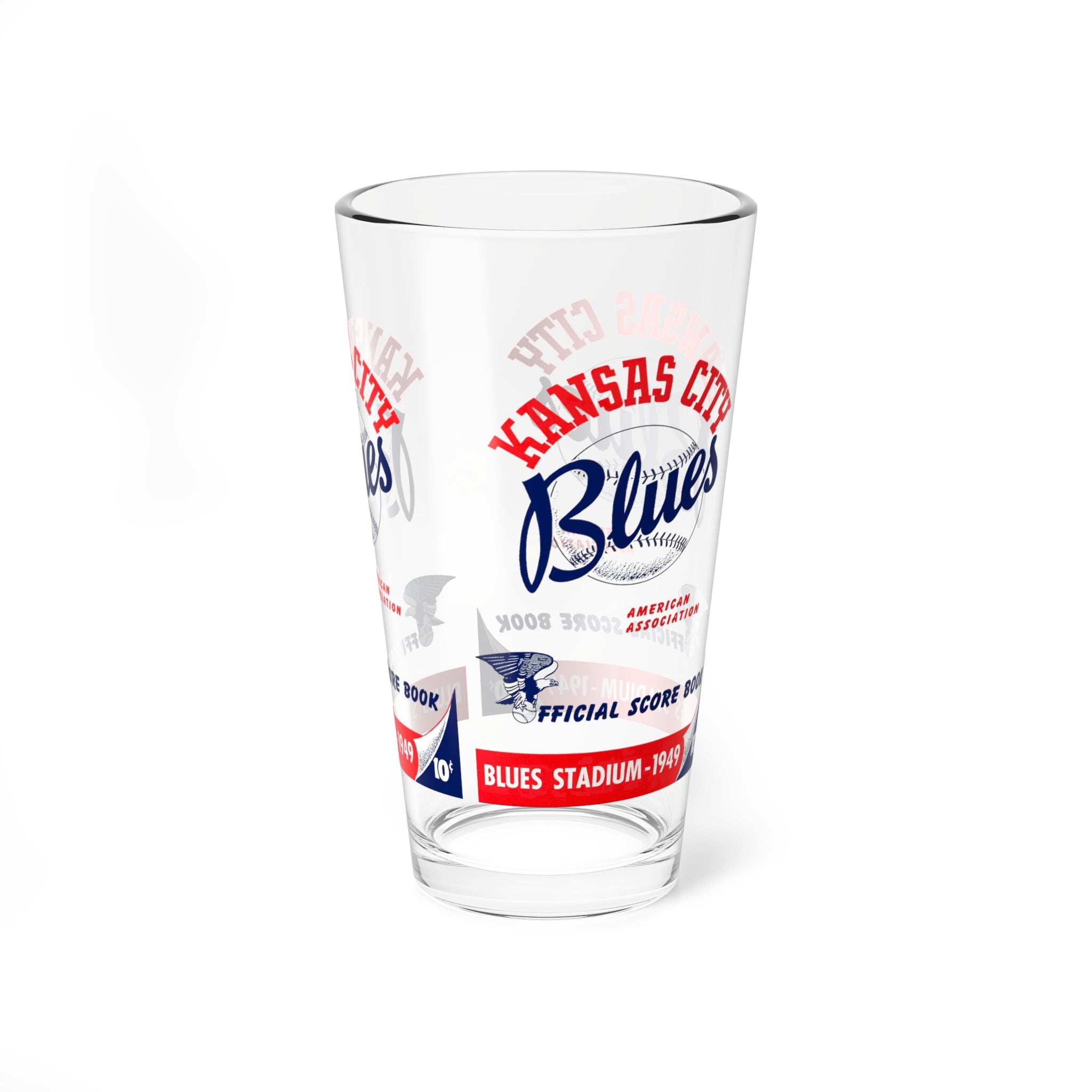 1949 Vintage Kansas City Blues Scorebook Cover-  Pint Glass, 16oz