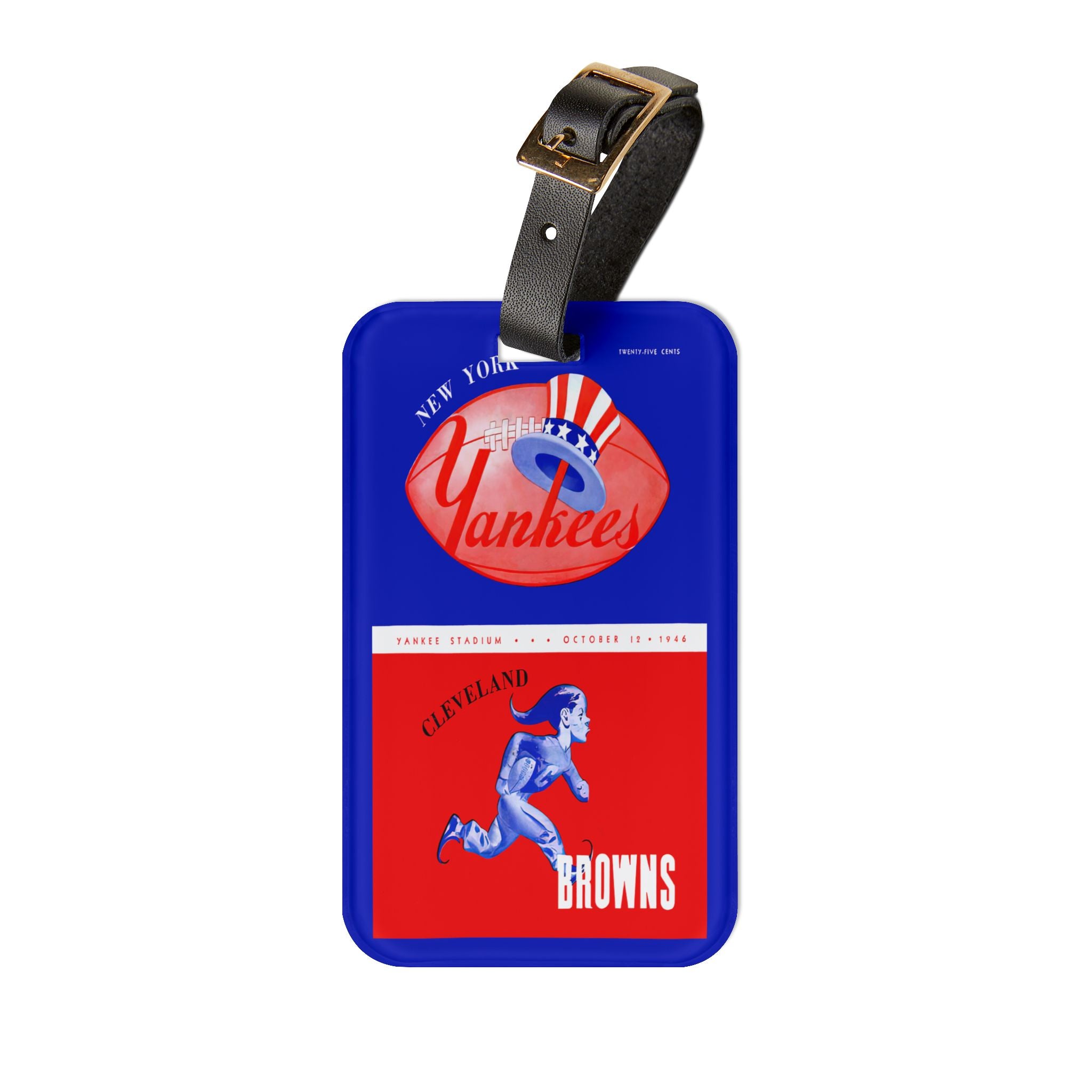 Vintage Football Luggage Tag — New York Yankees - Cleveland Browns