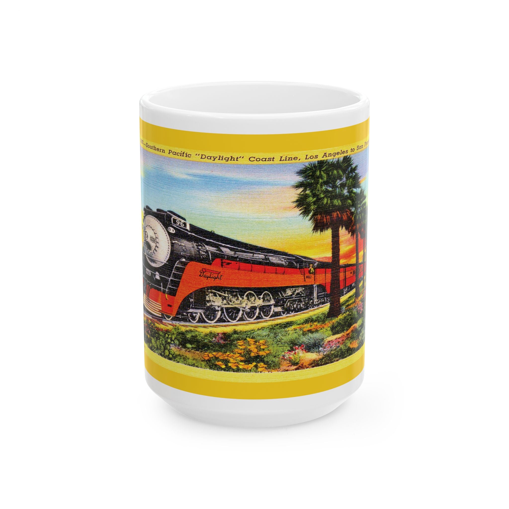 Vintage Southern Pacific Railroad Postcard Ceramic Mug, 11oz, 15oz - Daylight Coastline, Gift for Train Enthusiasts, Railroad
