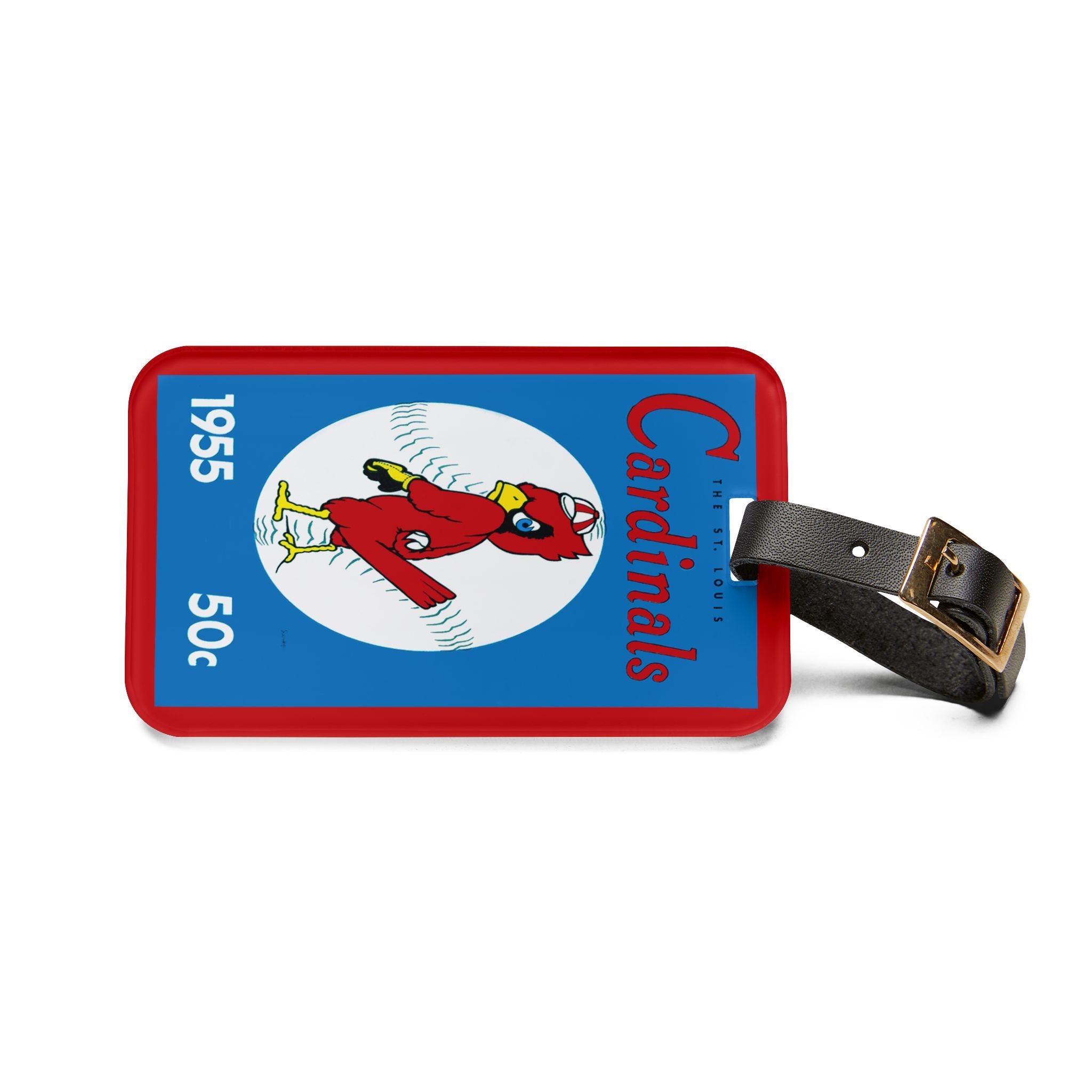 1955 Baseball St Louis Luggage Tag | Vintage Sports Travel ID