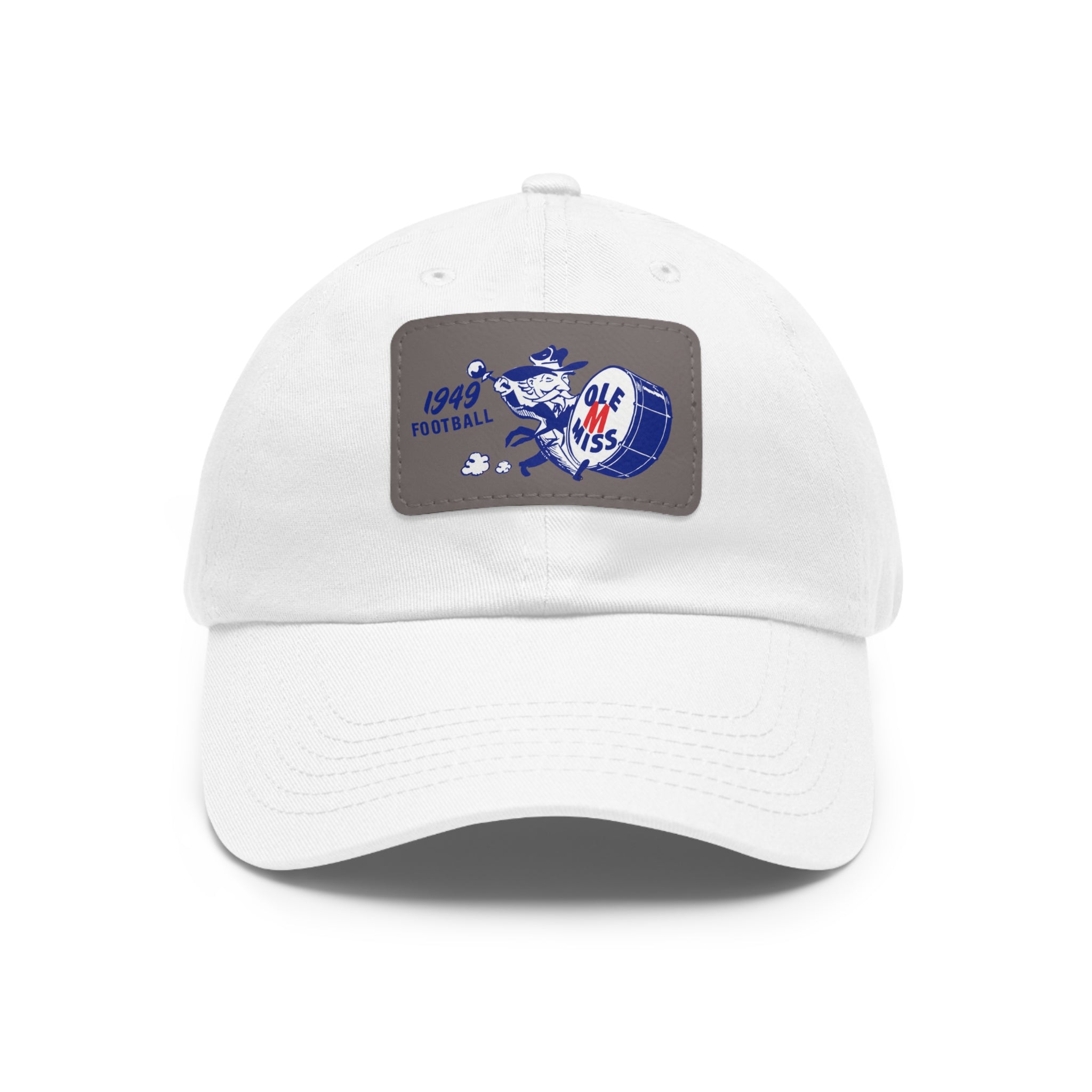 1949 Ole Miss Football - Dad Hat with Leather Patch (Rectangle)