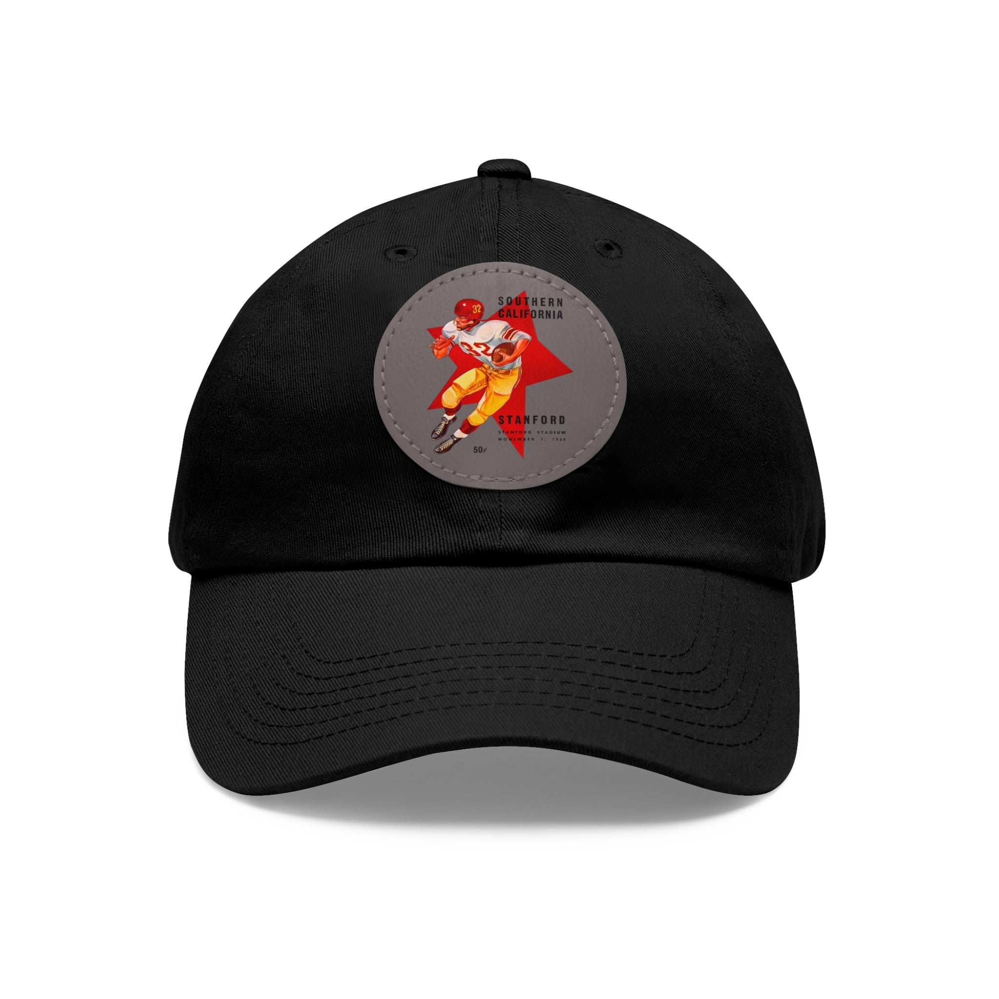 1958 Vintage USC Trojans - Stanford Football Program Cover  - Dad Hat with Leather Patch (Round)