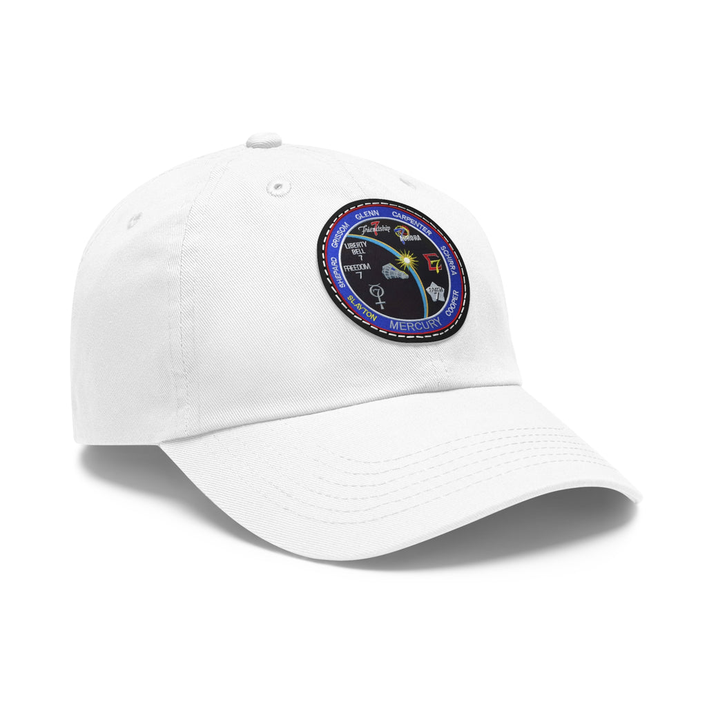 NASA Mercury Program - Flight Patch - Dad Hat with Leather Patch (Round)