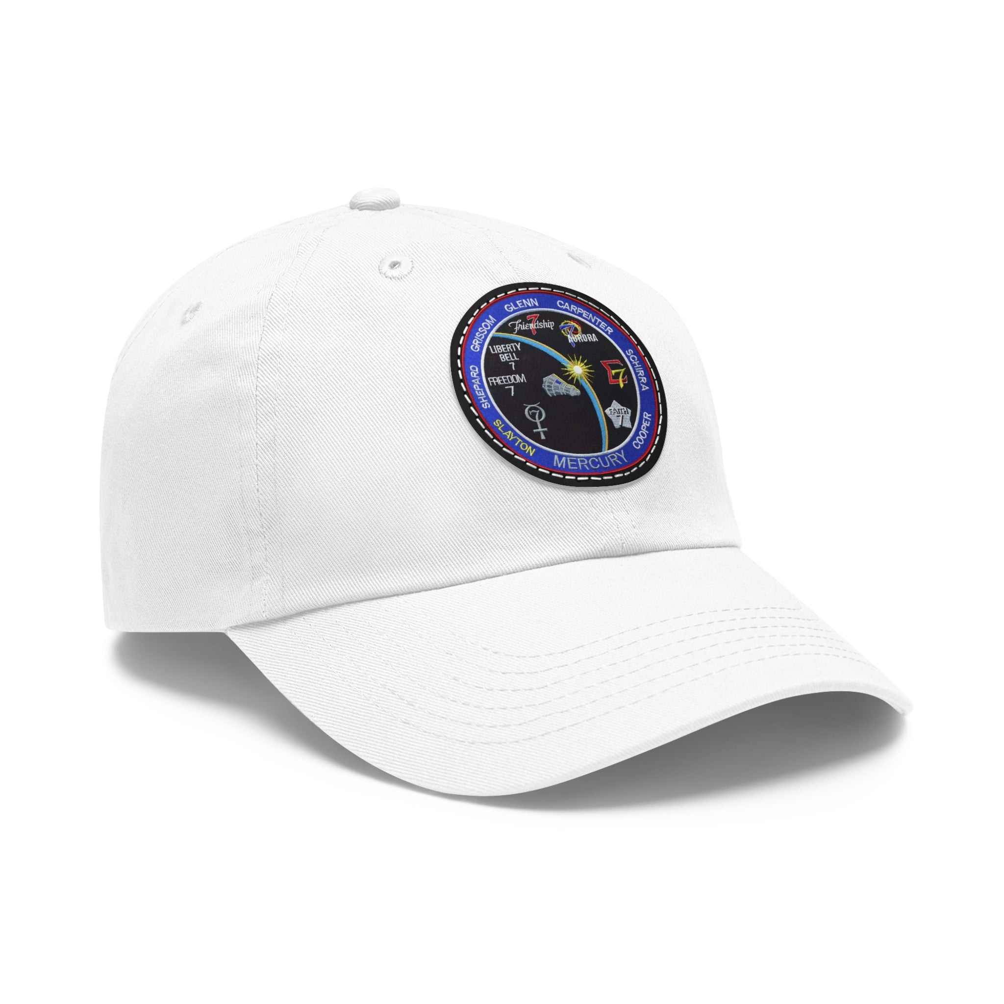 NASA Mercury Program - Flight Patch - Dad Hat with Leather Patch (Round)
