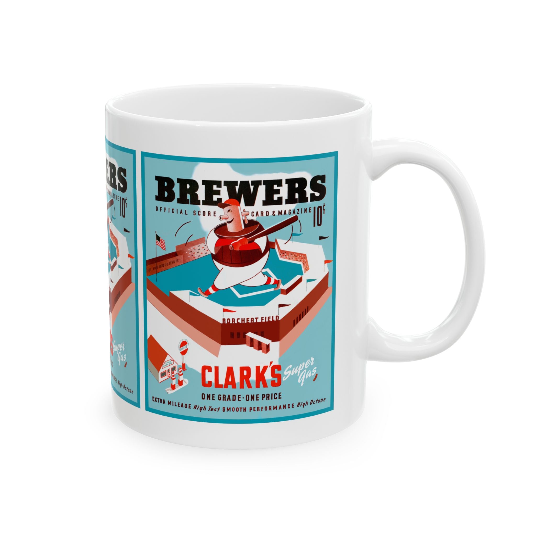 Vintage 1943 Baseball Milwaukee Brewers Ceramic Mug, 11oz, 15oz - Sports Fan Gift, Retro Baseball Cup, Baseball Memorabilia, Collectible