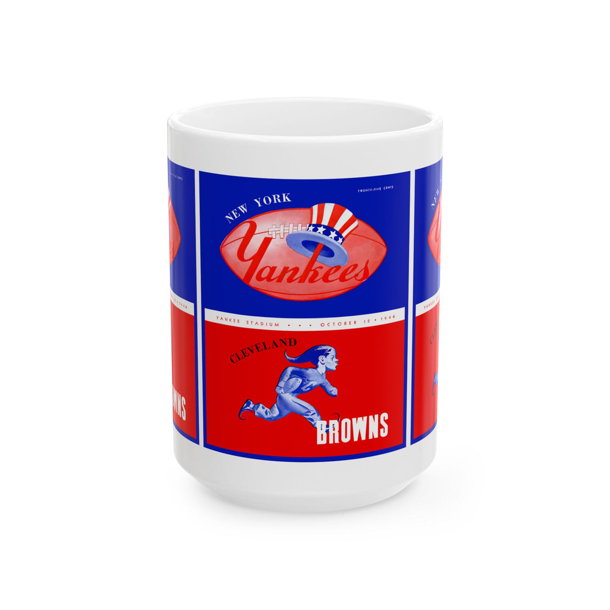 Vintage Sports Mug — 1946 New York Yankees - Cleveland Browns Football (11oz/15oz)