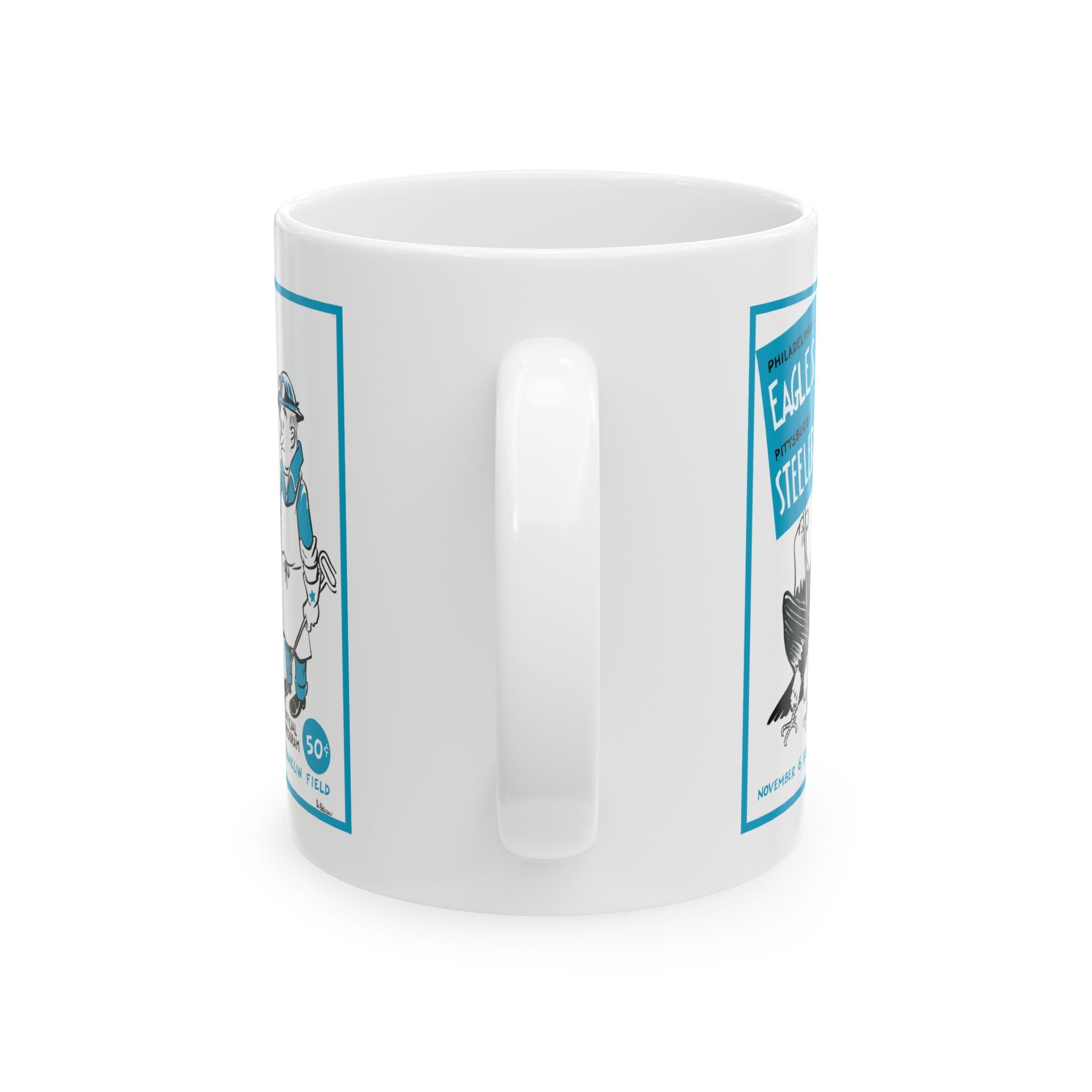 Retro Ceramic Mug, Vintage 1960 Football Eagles-Steelers Fan Cup, Sports Memorabilia Gift, Collectible Coffee Mug, 11oz 15oz