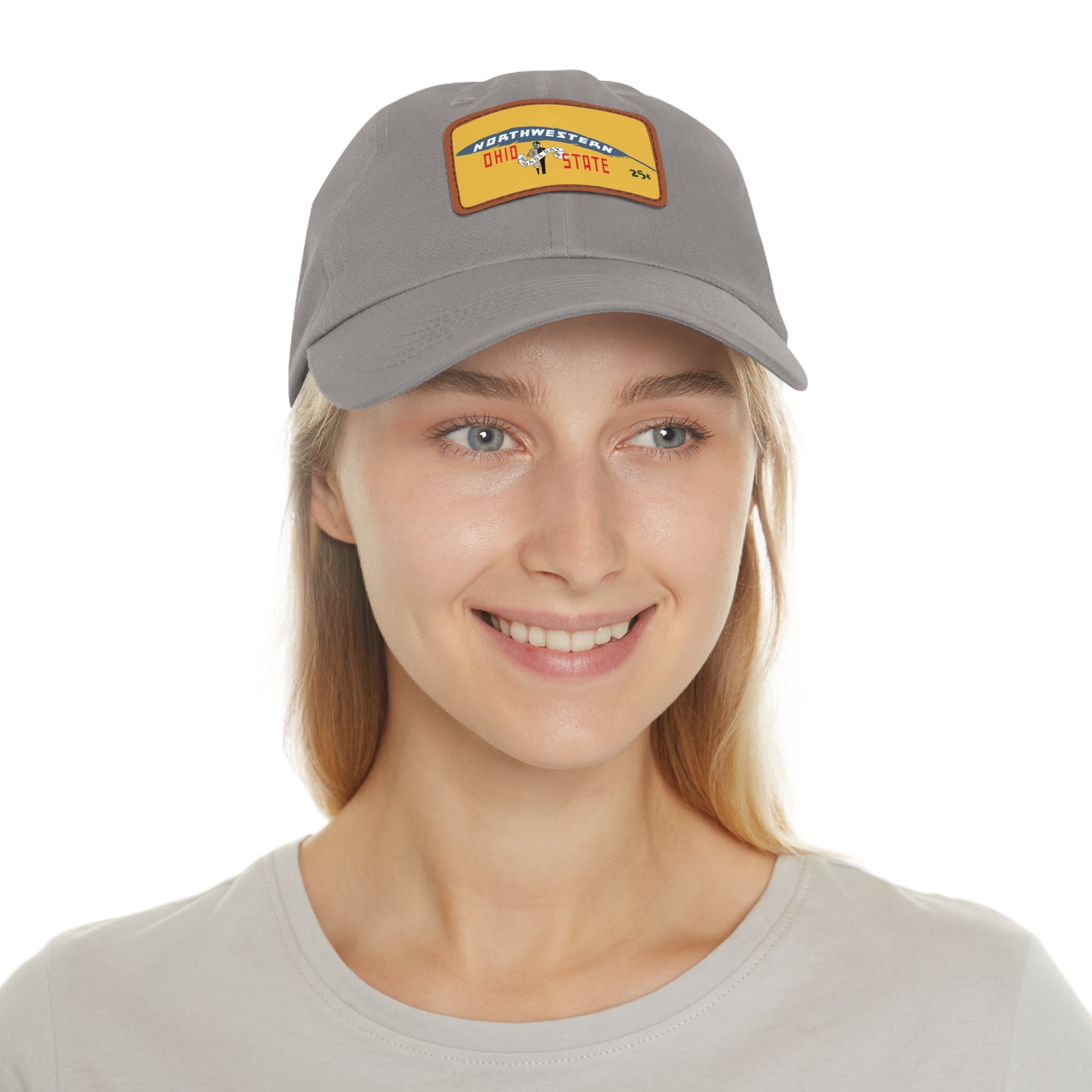 1937 Vintage Northeastern - Ohio State Football - Dad Hat with Leather Patch (Rectangle)