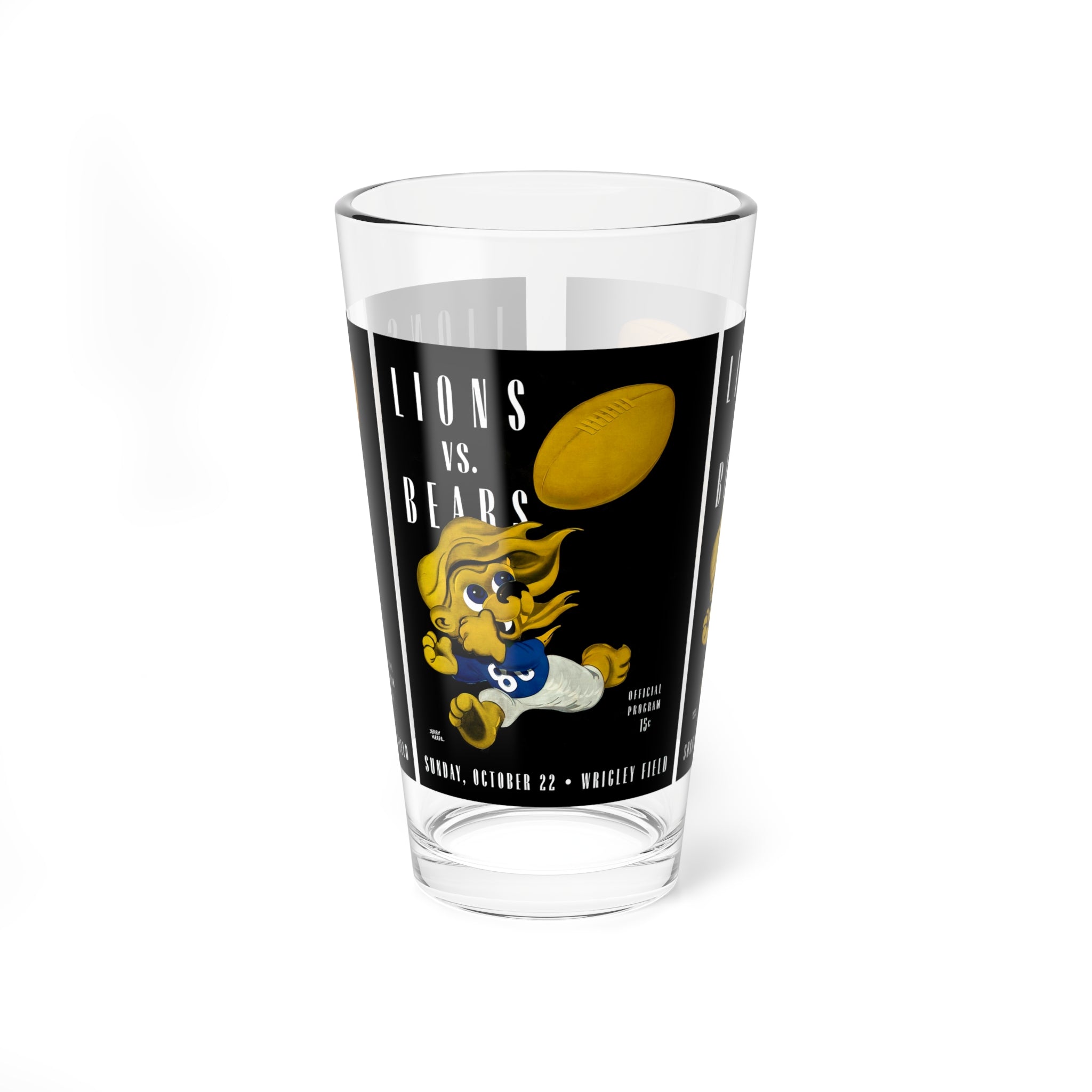 Mixing Glass, 16oz - 1944 Detroit Lions Football, Vintage Sports Barware, Cocktail Glassware, Retro Drinking Glass, Football Fan Gift,