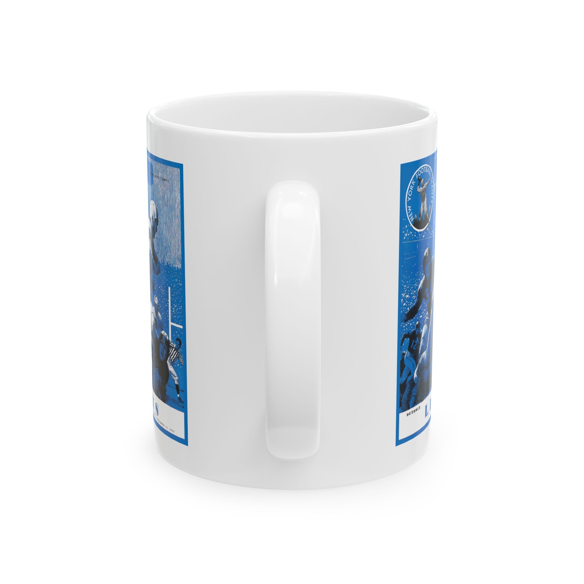 Football Ceramic Mug, Vintage 1953 New York Giants vs Detroit Lions, Sports Fan Gift, Game Day Cup, Tailgating Drinkware, NFL Memorabilia