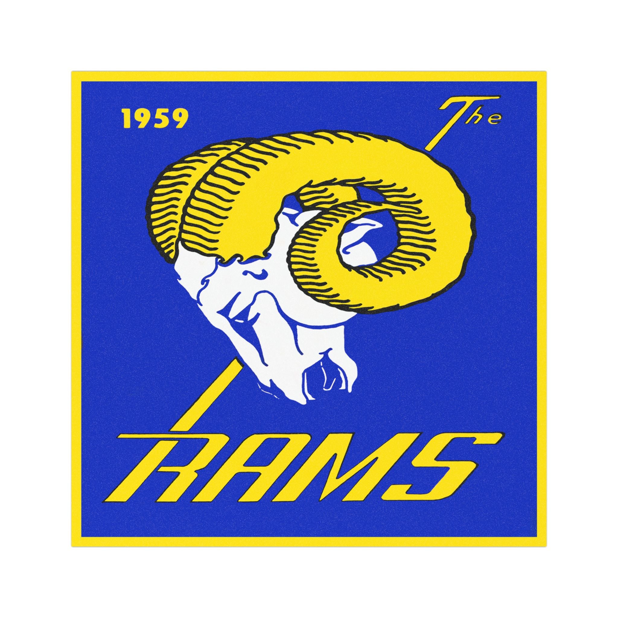 Car Magnets - 1959 Football Rams, Los Angeles Sports Magnet, Vintage Team Car Decal, Football Fan Gift, Retro Rams Car Accessories