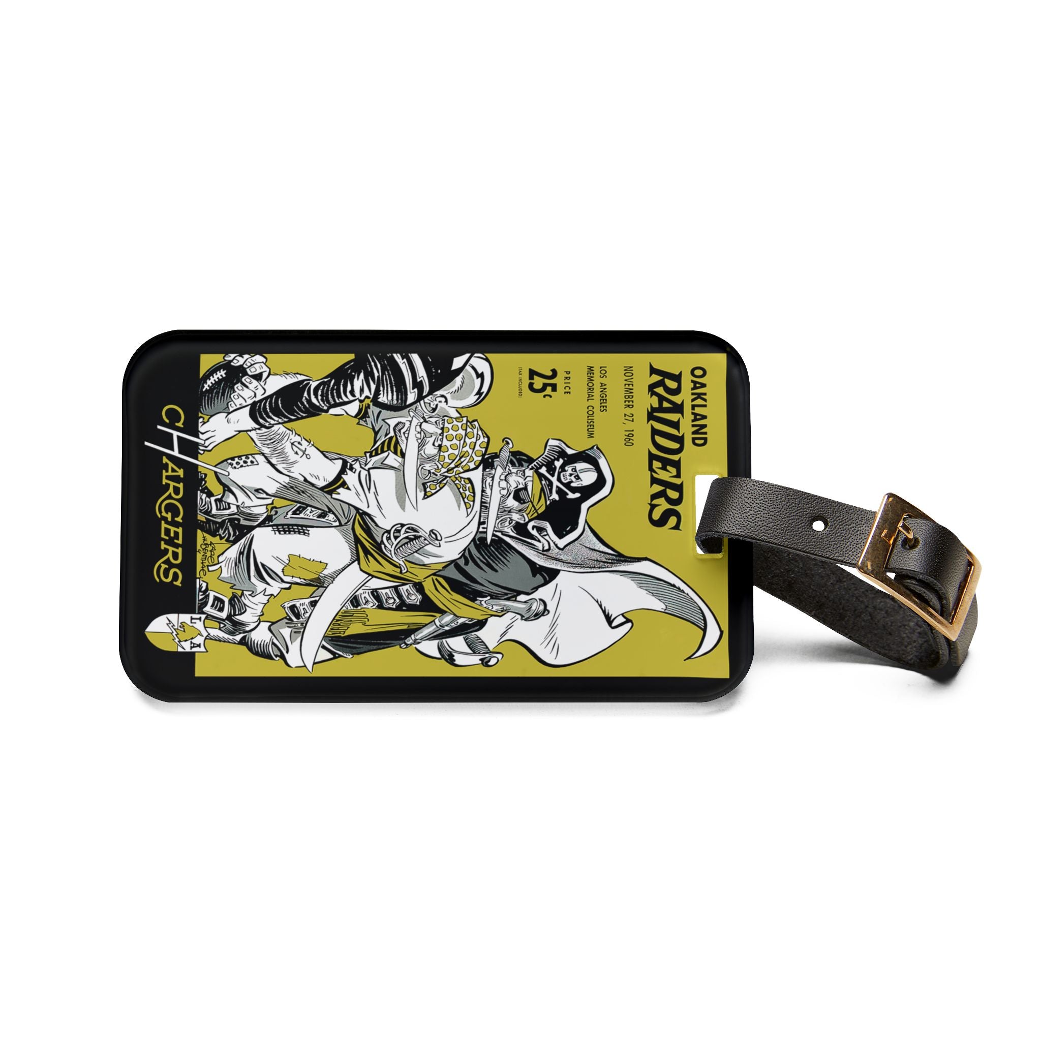 Vintage Football Luggage Tag, 1960 Oakland Raiders-Los Angeles Chargers, Bag Tag, Suitcase Identifier, Travel Accessory, Sports Fan Gift