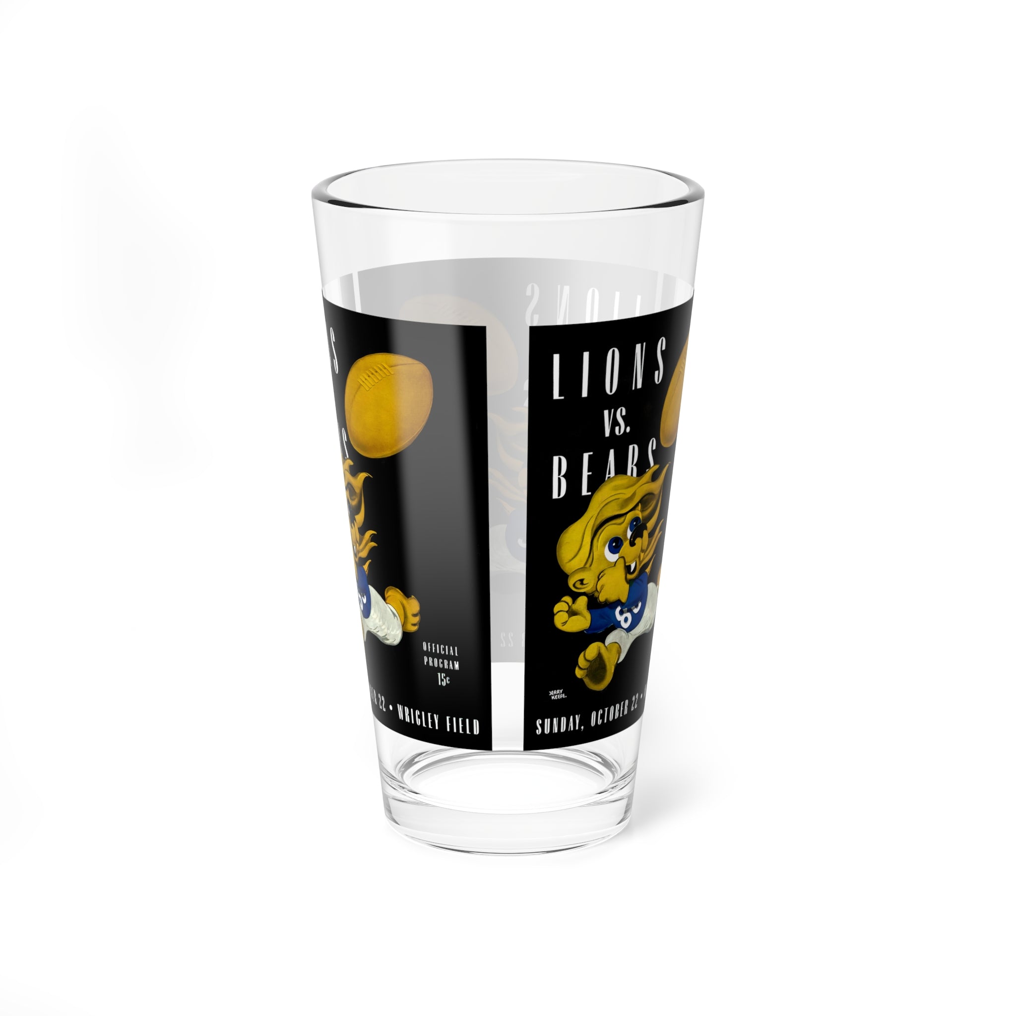 Mixing Glass, 16oz - 1944 Detroit Lions Football, Vintage Sports Barware, Cocktail Glassware, Retro Drinking Glass, Football Fan Gift,