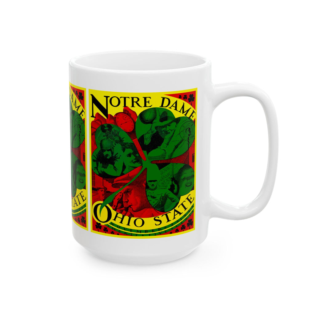 Vintage Football Ceramic Mug, 1935 Notre Dame-Ohio State Cup, Sports Fan Gift, Game Day Coffee Mug, Football Lover Gift, Football