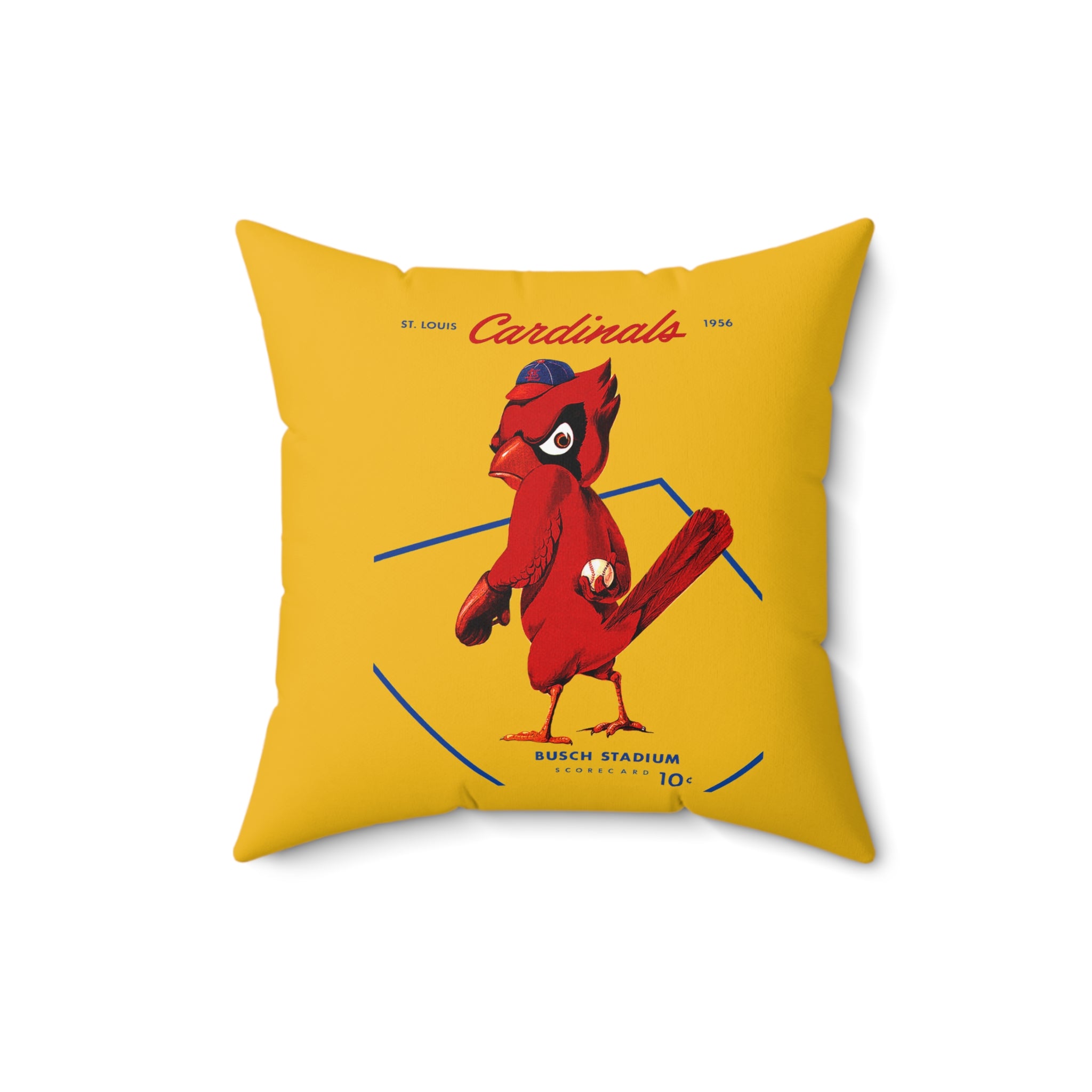 1956 St. Louis Baseball Vintage Square Indoor Pillow