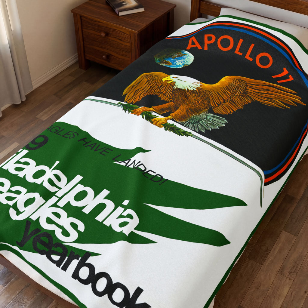 Velveteen Plush Blanket, Eagles Football Philadelphia Throw, Super Soft Bedspread, Sports Fan Gift, Home Decor Accent