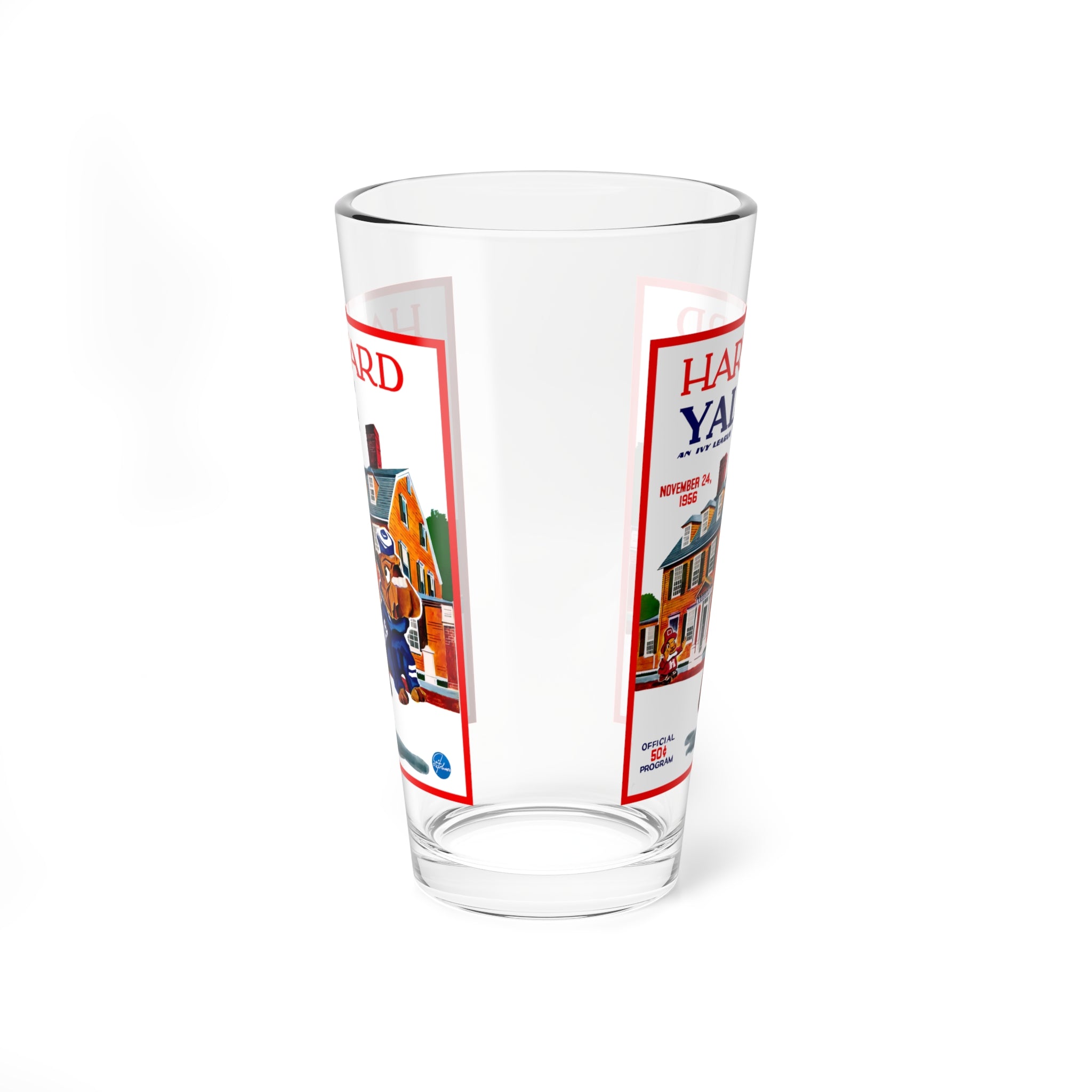 Mixing Glass, 16oz - 1956 Football Harvard Yale, Vintage Sports Barware, Retro College Game Day Drinkware, Gift for Alumni, Football Fan